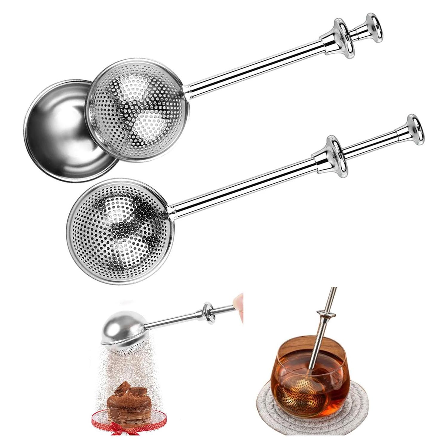 Colador de Té Acero Inoxidable 2 Piezas Infusor Multifuncional