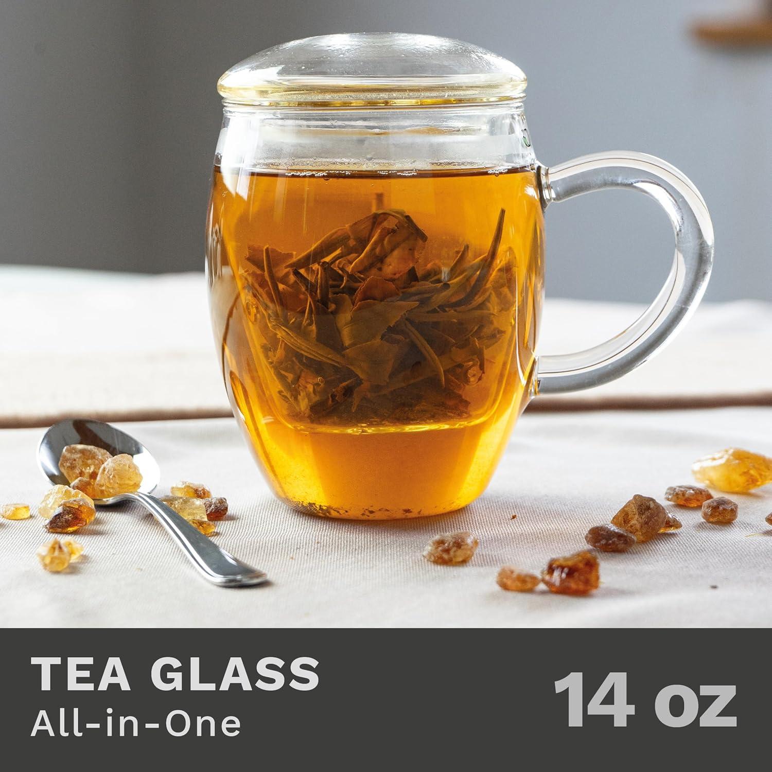 Vaso de Té Creano 400ml con Infusor y Tapa - Apto Microondas