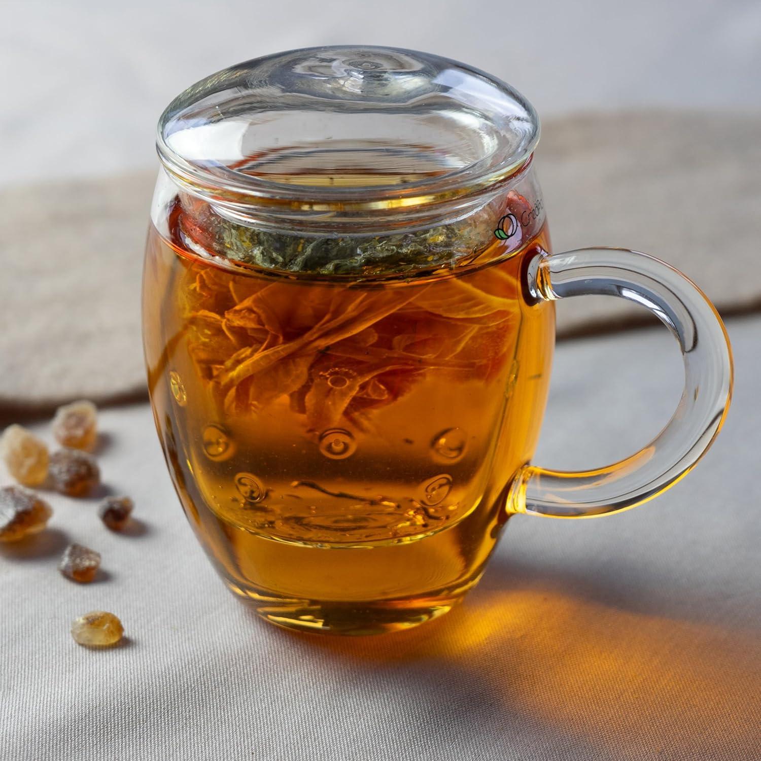 Vaso de Té Creano 400ml con Infusor y Tapa - Apto Microondas