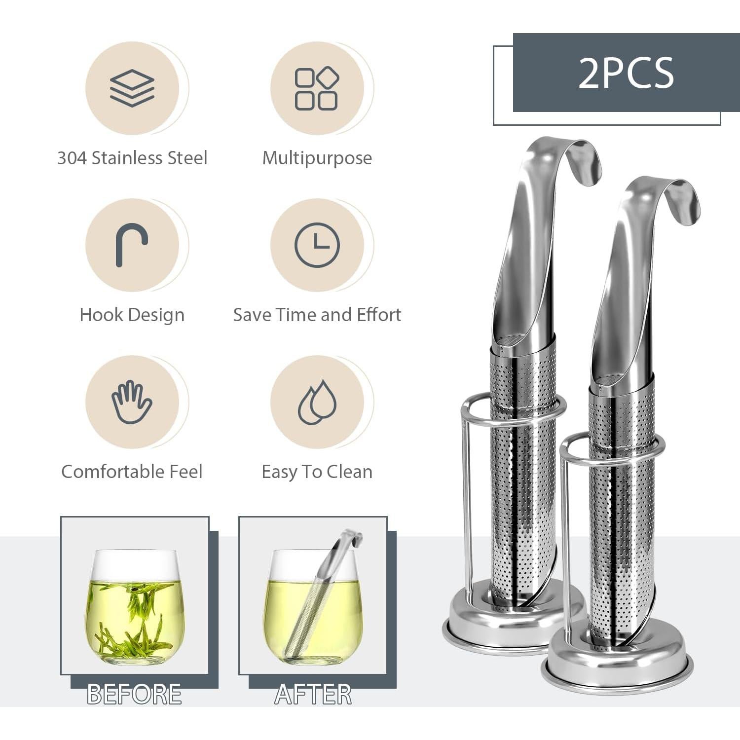 Juego de Infusores de Té de Acero Inoxidable Holyenten - 2 Piezas