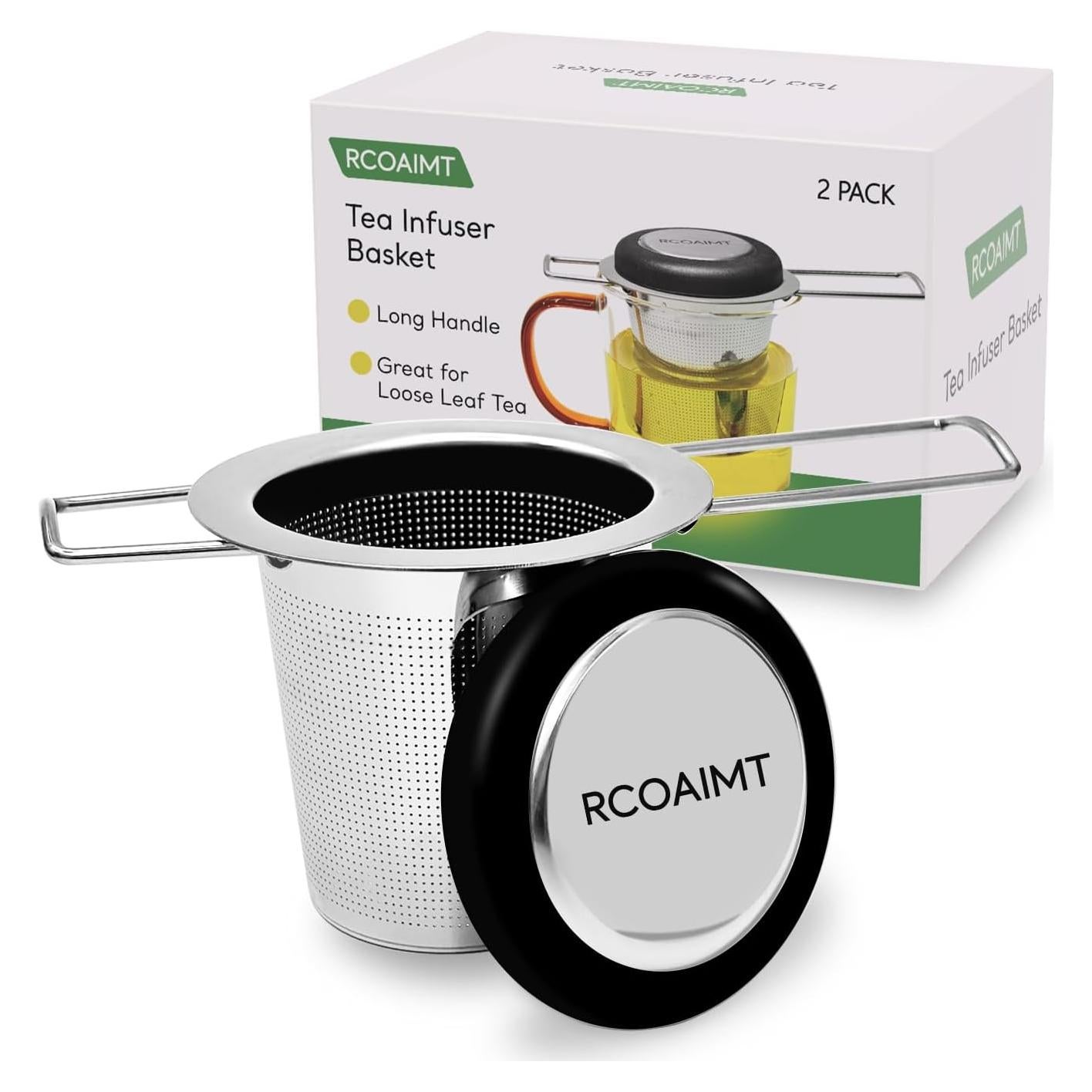Paquete de 2 coladores de té RCOAIMT de acero inoxidable