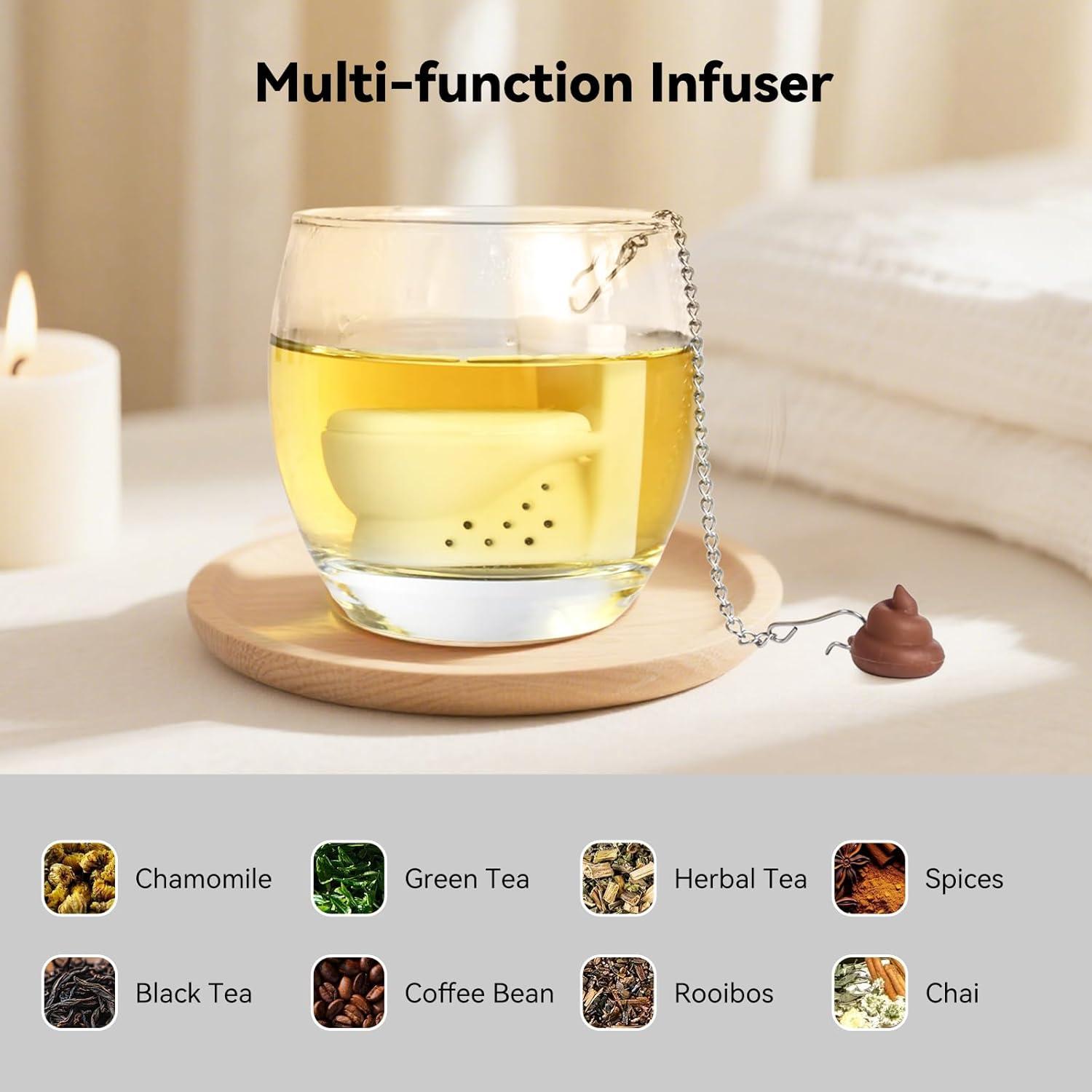 Infusor de Té en Forma de Inodoro Hobrad - Silicona Blanca