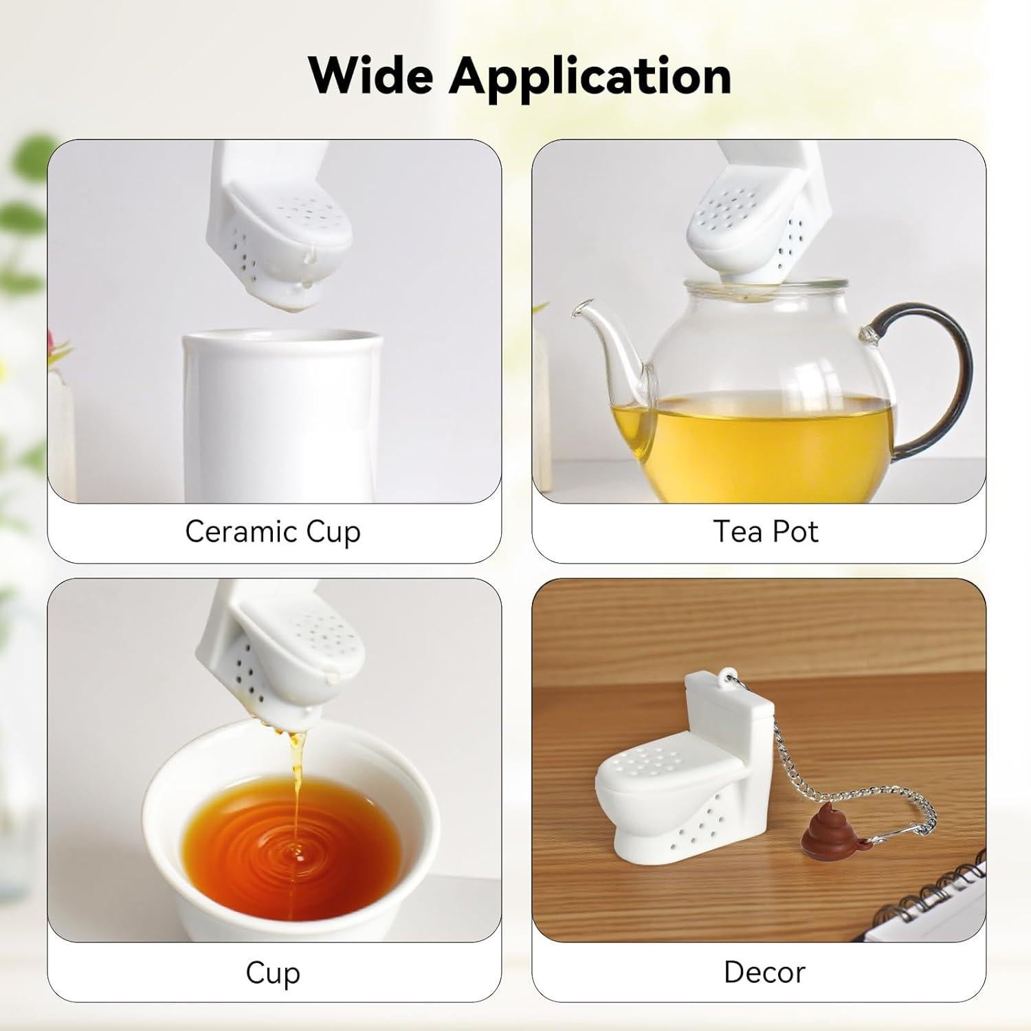 Infusor de Té en Forma de Inodoro Hobrad - Silicona Blanca