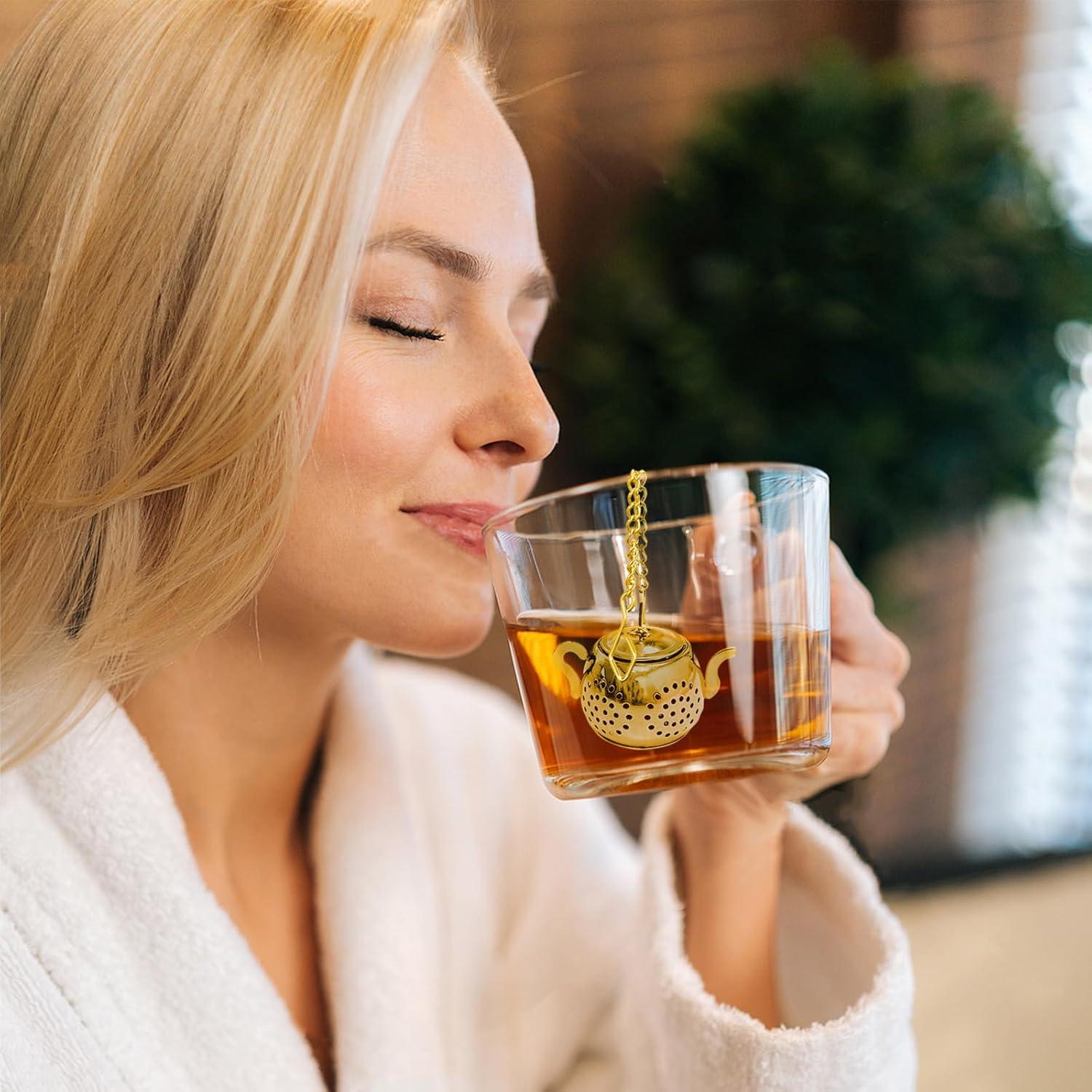 Infusor de Té SureOBliss 2PCS Acero Inoxidable Oro