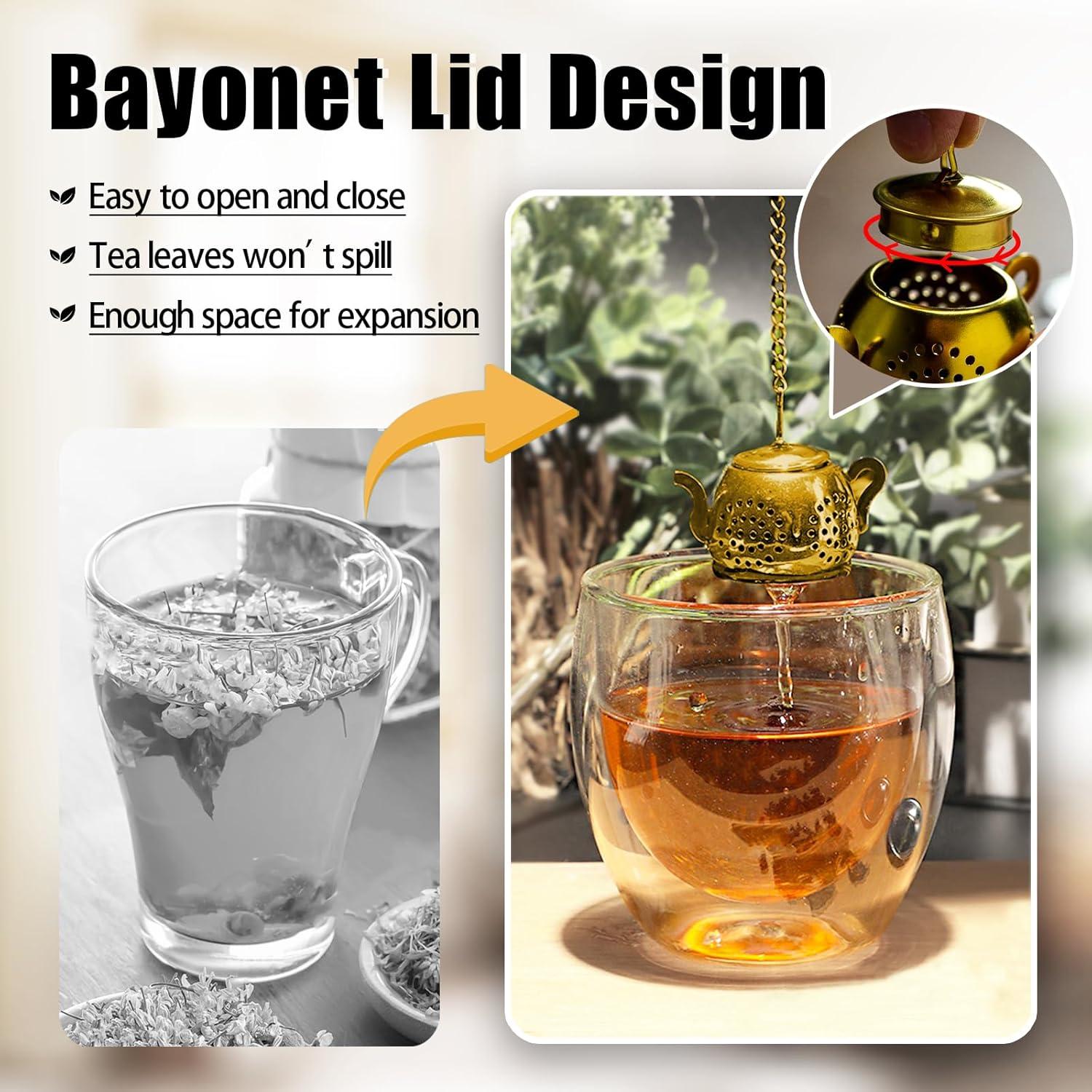 Infusor de Té SureOBliss 2PCS Acero Inoxidable Oro