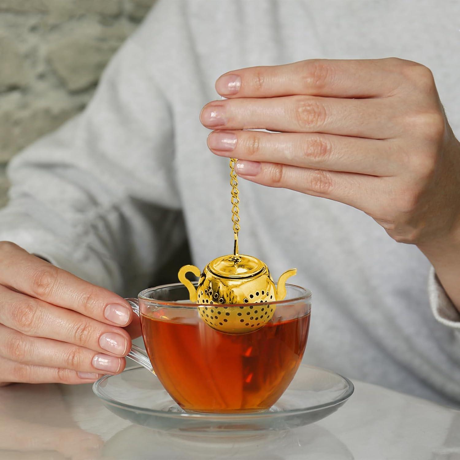 Infusor de Té SureOBliss 2PCS Acero Inoxidable Oro