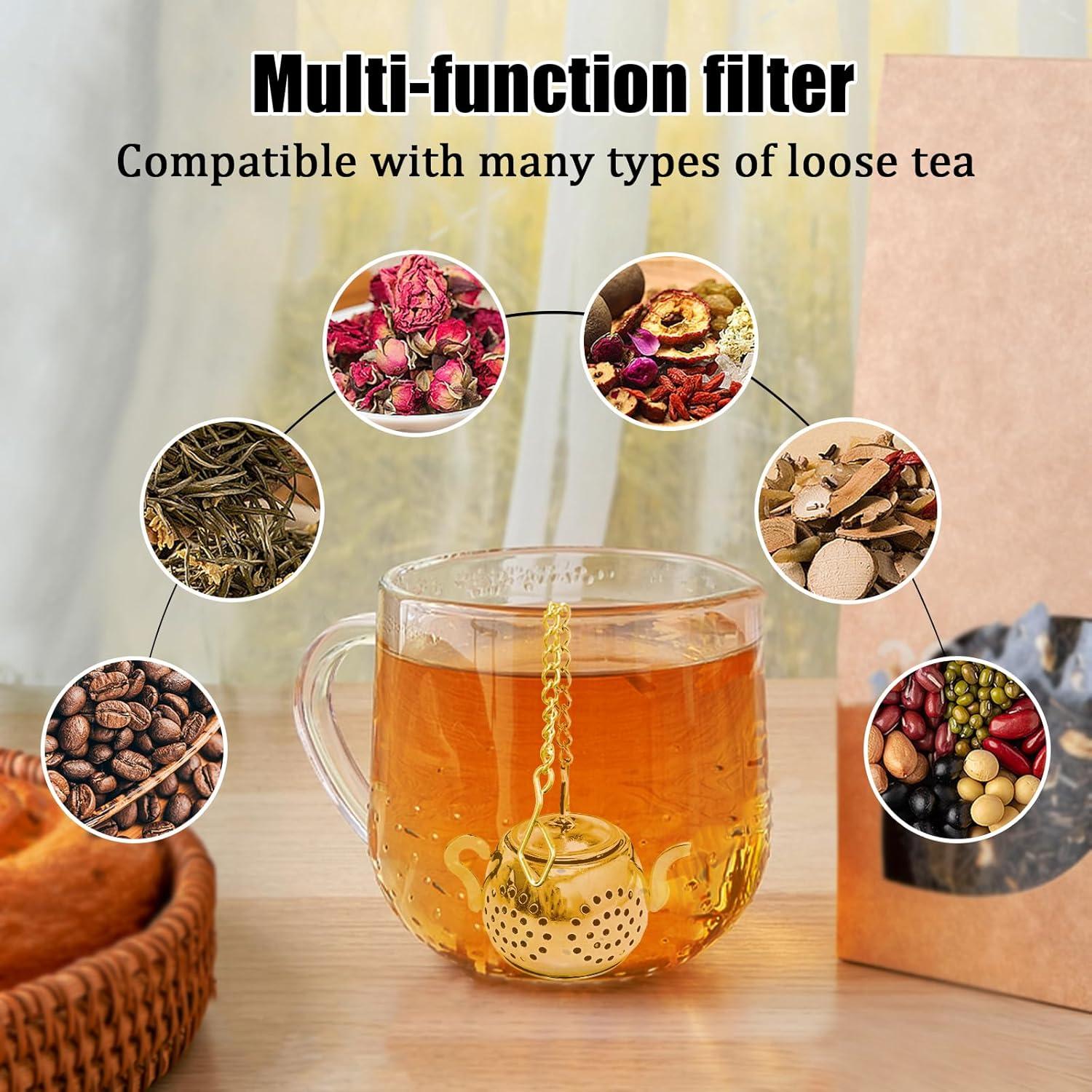 Infusor de Té SureOBliss 2PCS Acero Inoxidable Oro