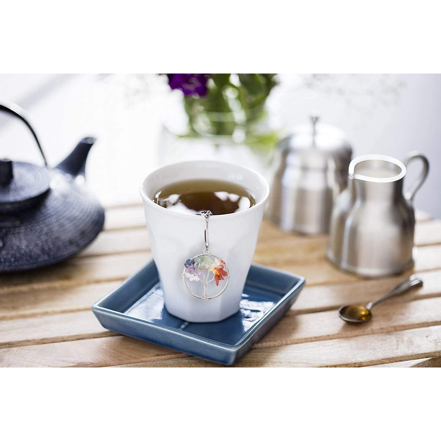 Infusor de Té NSTaygate con Colgante de Cuarzo 7 Chakras