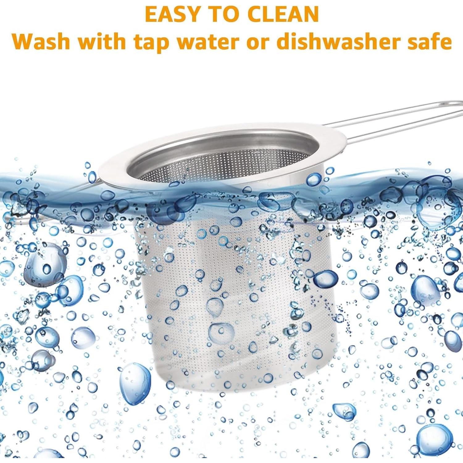 4 Coladores de Té Oungy Acero Inoxidable 304 Mango Plegable