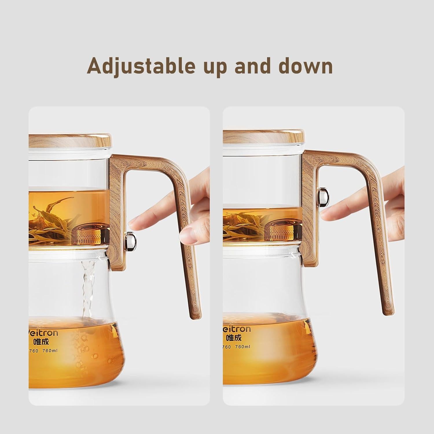 Tetera de Vidrio Veitron 760ml con Infusor Magnético