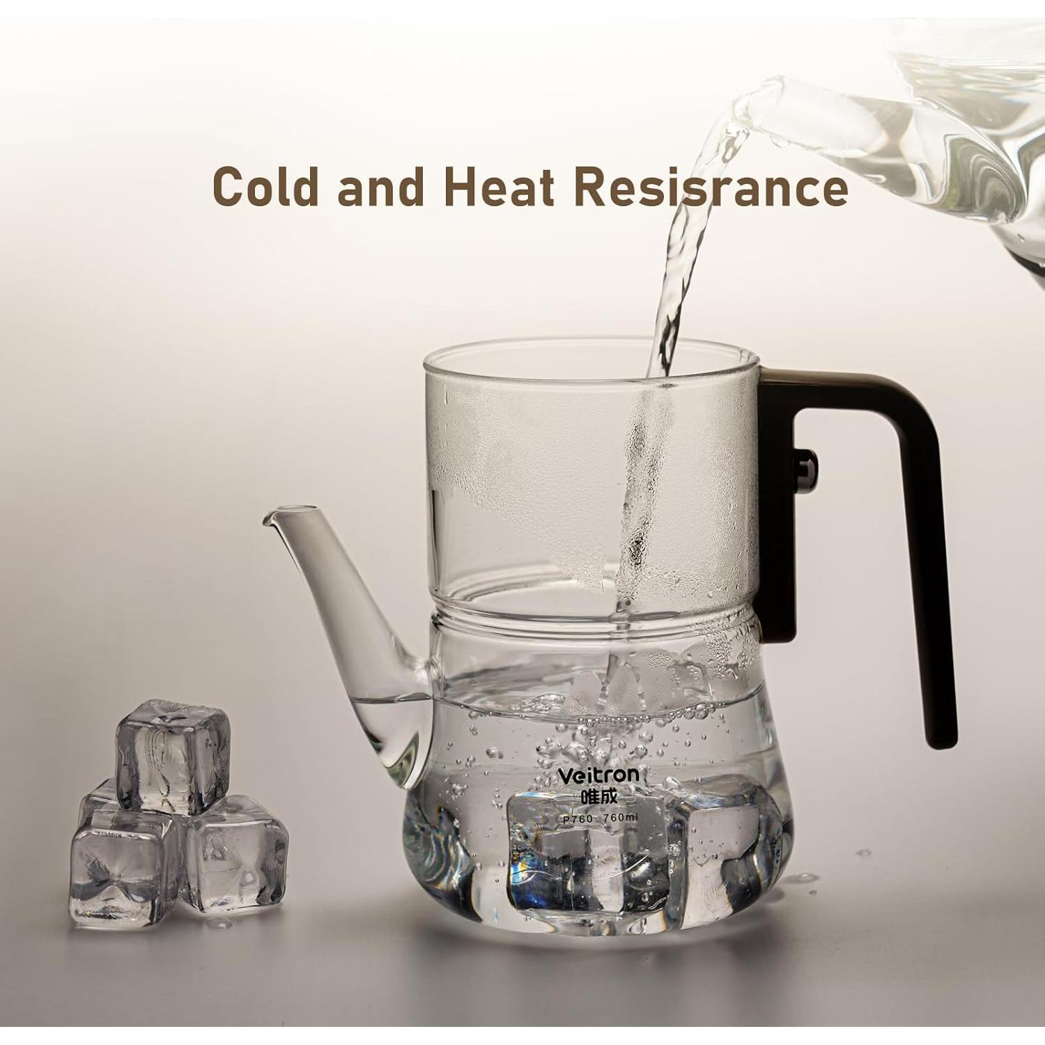 Tetera de Vidrio Veitron 760ml con Infusor Magnético