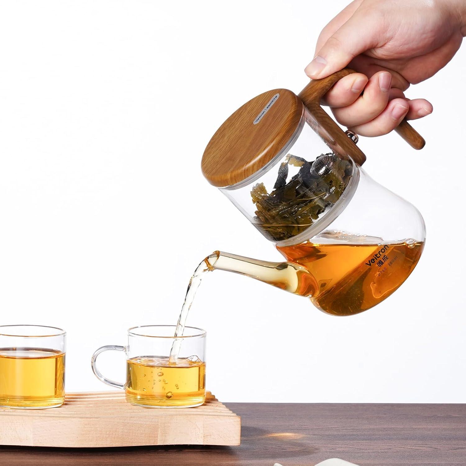 Tetera de Vidrio Veitron 760ml con Infusor Magnético