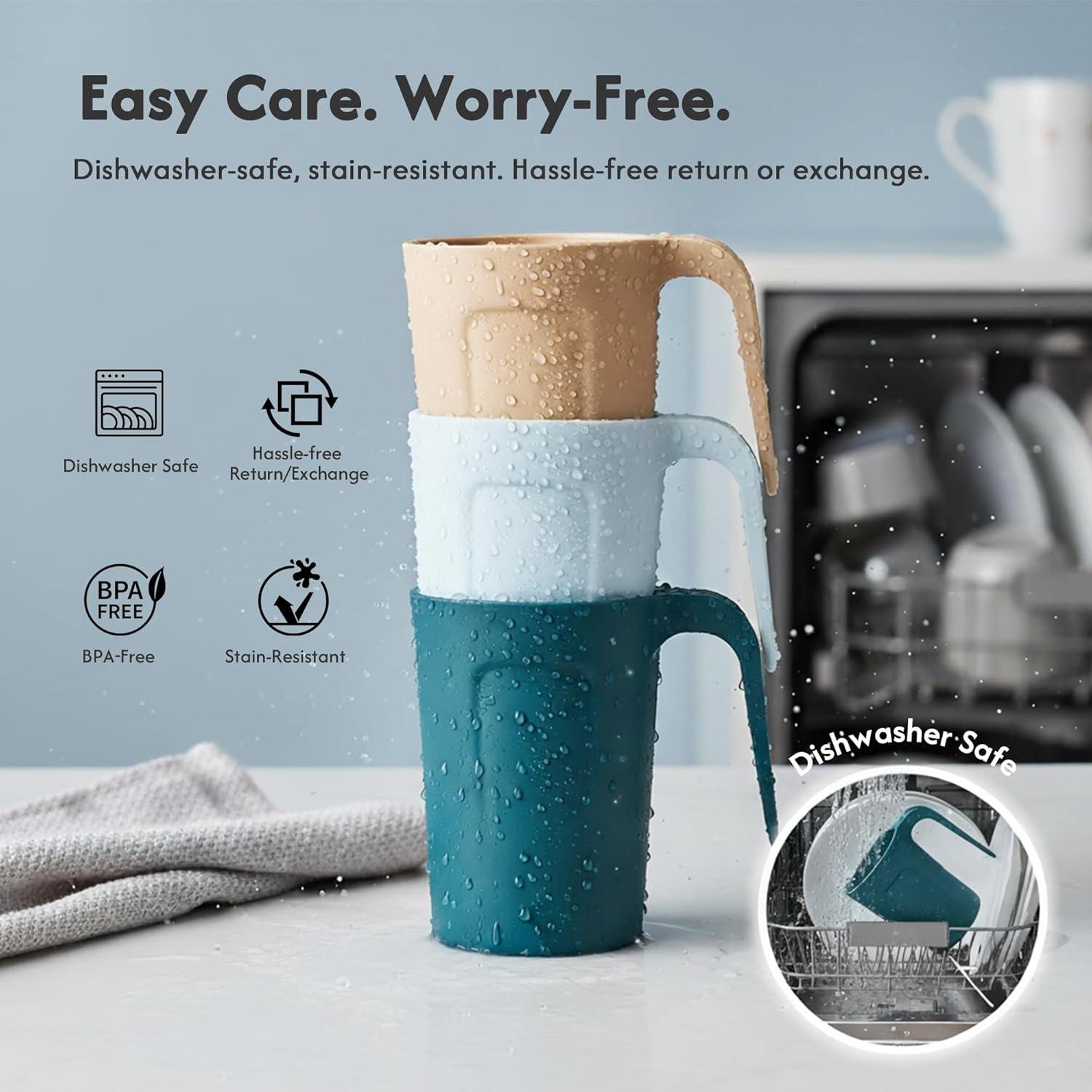 Set de 4 Tazas de Plástico Reutilizables 12 oz Zoeynex