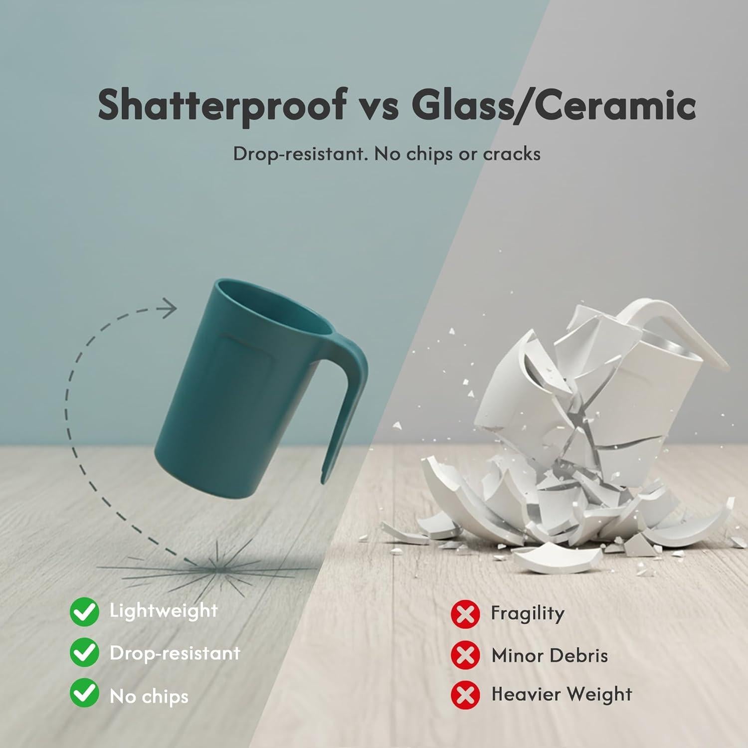 Set de 4 Tazas de Plástico Reutilizables 12 oz Zoeynex