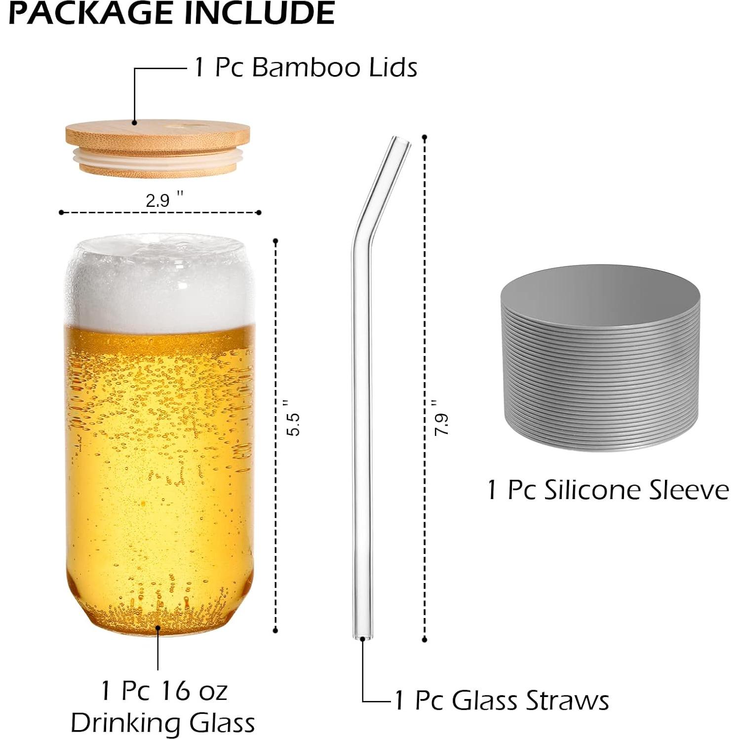 Vaso BEWAVE 473ml en Forma de Lata con Tapa y Popote