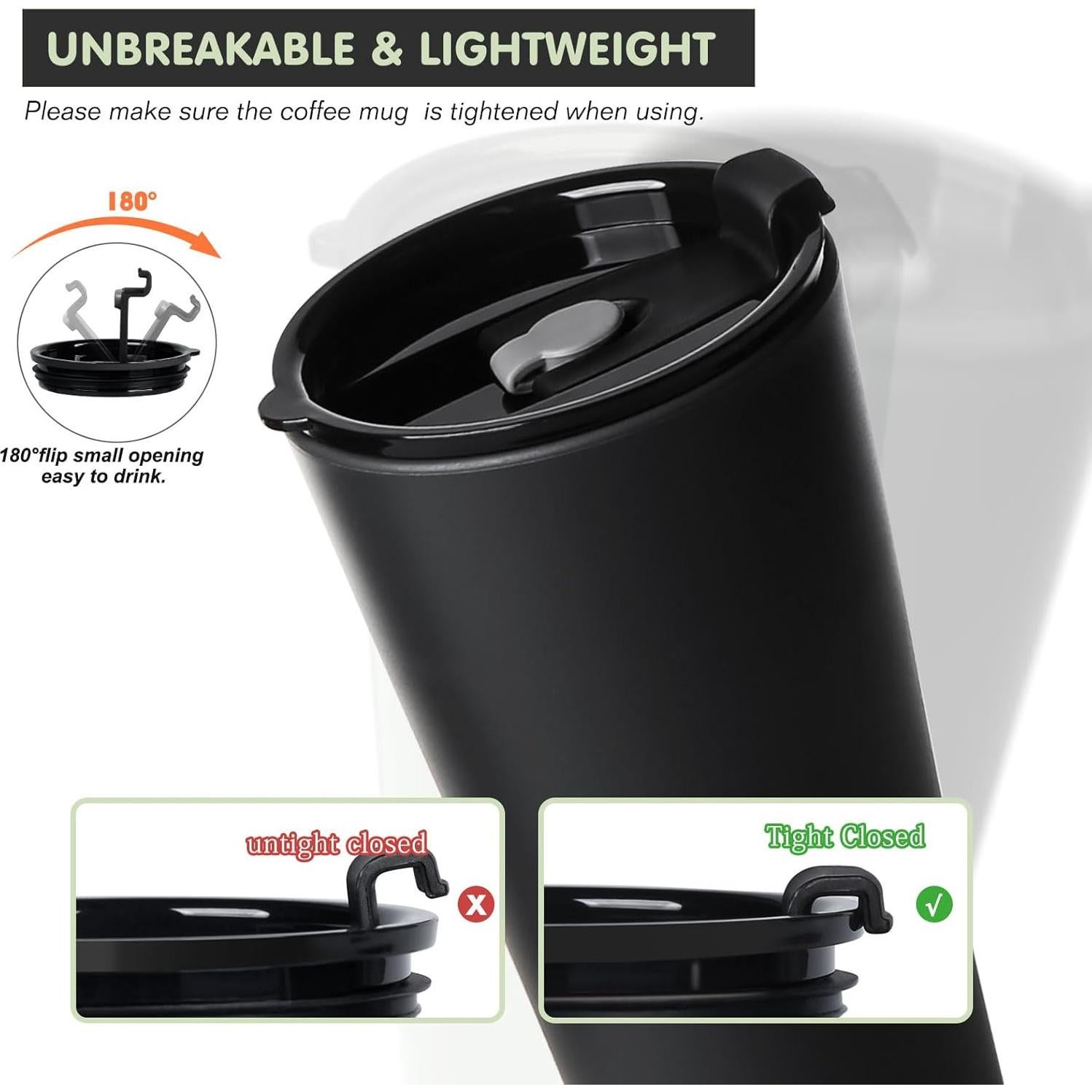 Juego de 4 Tazas de Café Reutilizables Greentainer 600 ml