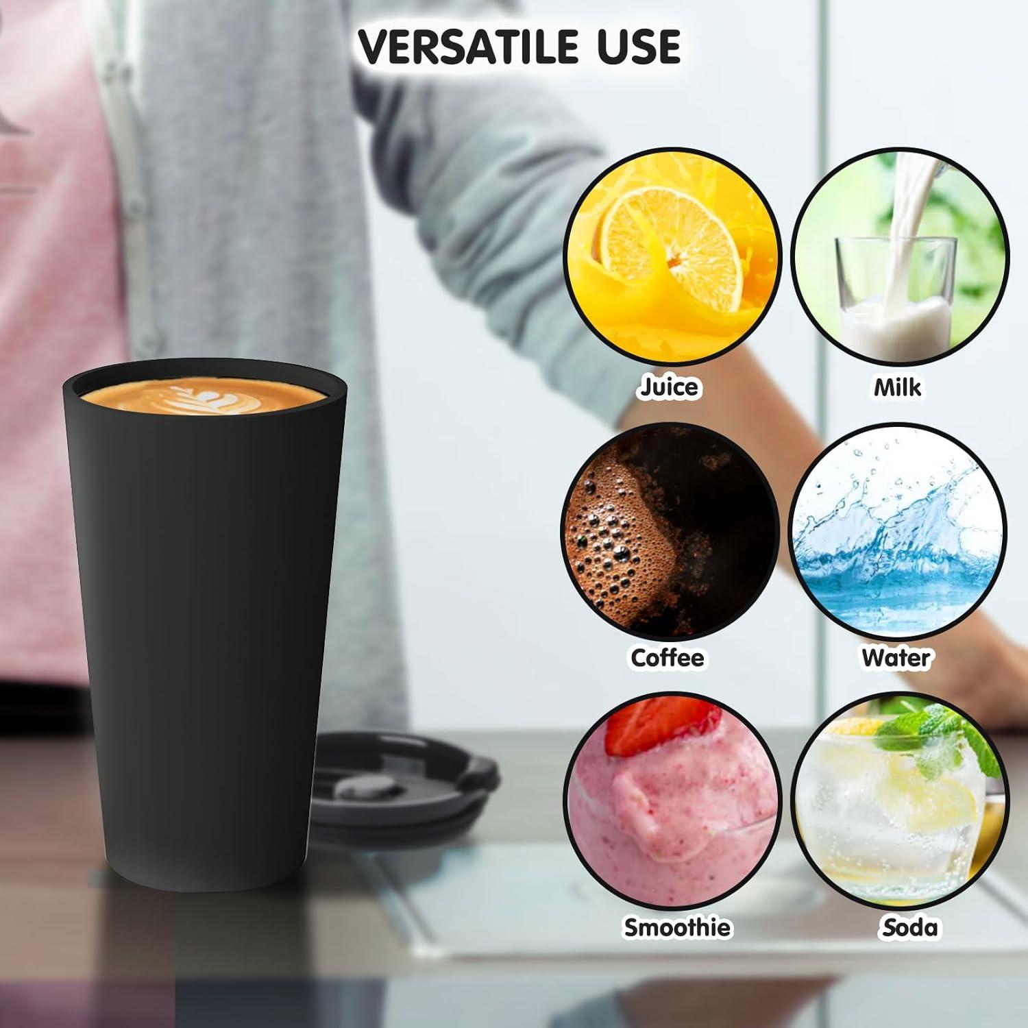 Juego de 4 Tazas de Café Reutilizables Greentainer 600 ml