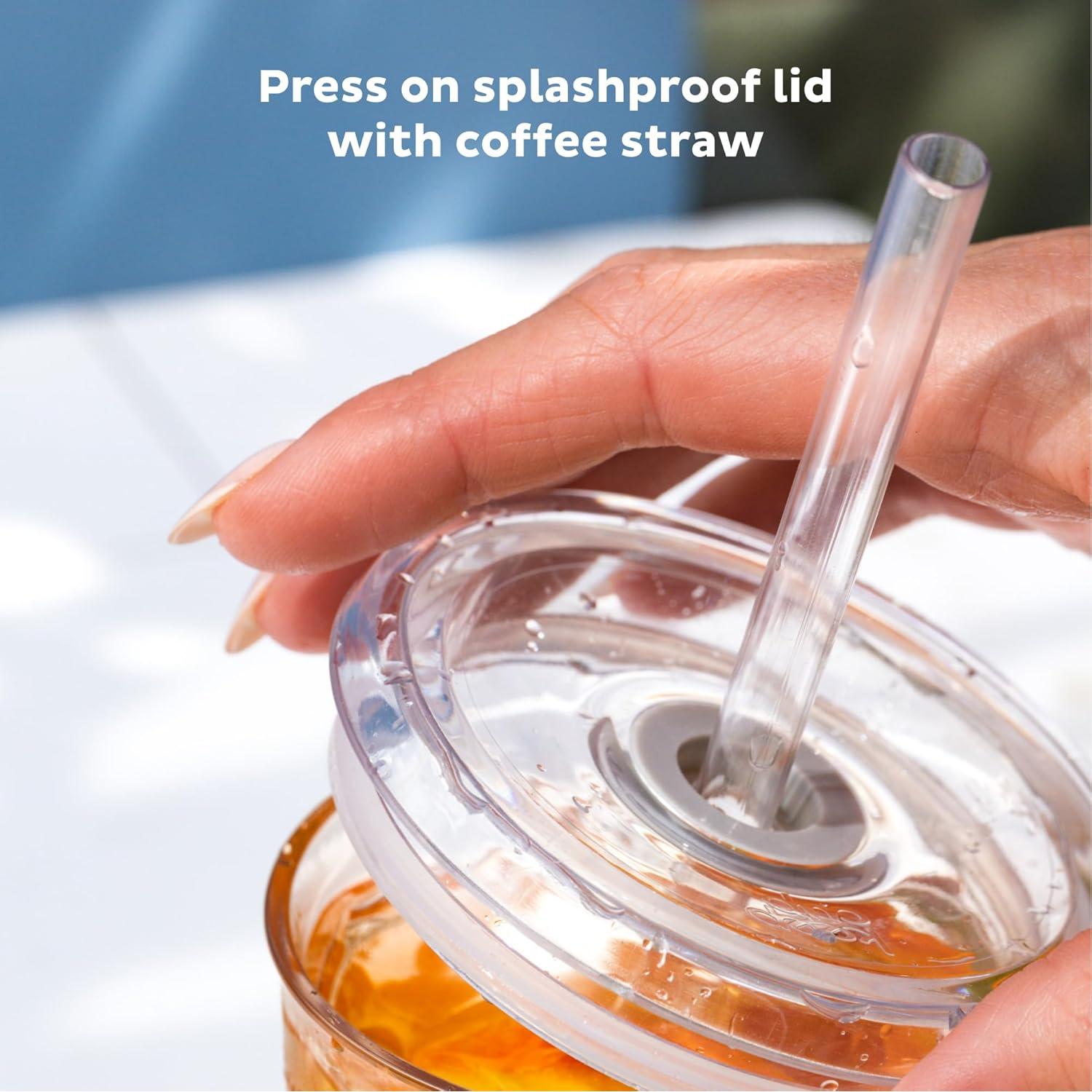 KeepCup Taza Reutilizable 16oz Plástico Transparente con Pajilla