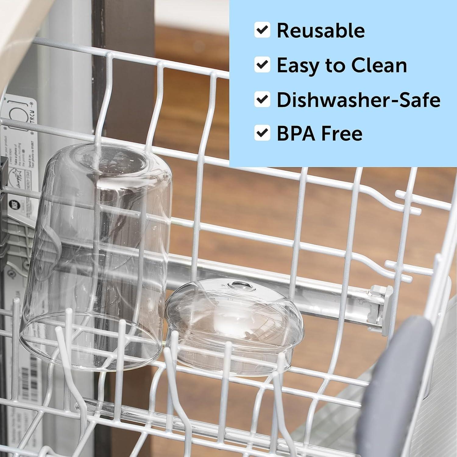 Vaso de vidrio Maplefield 473ml con tapa de domo y popote