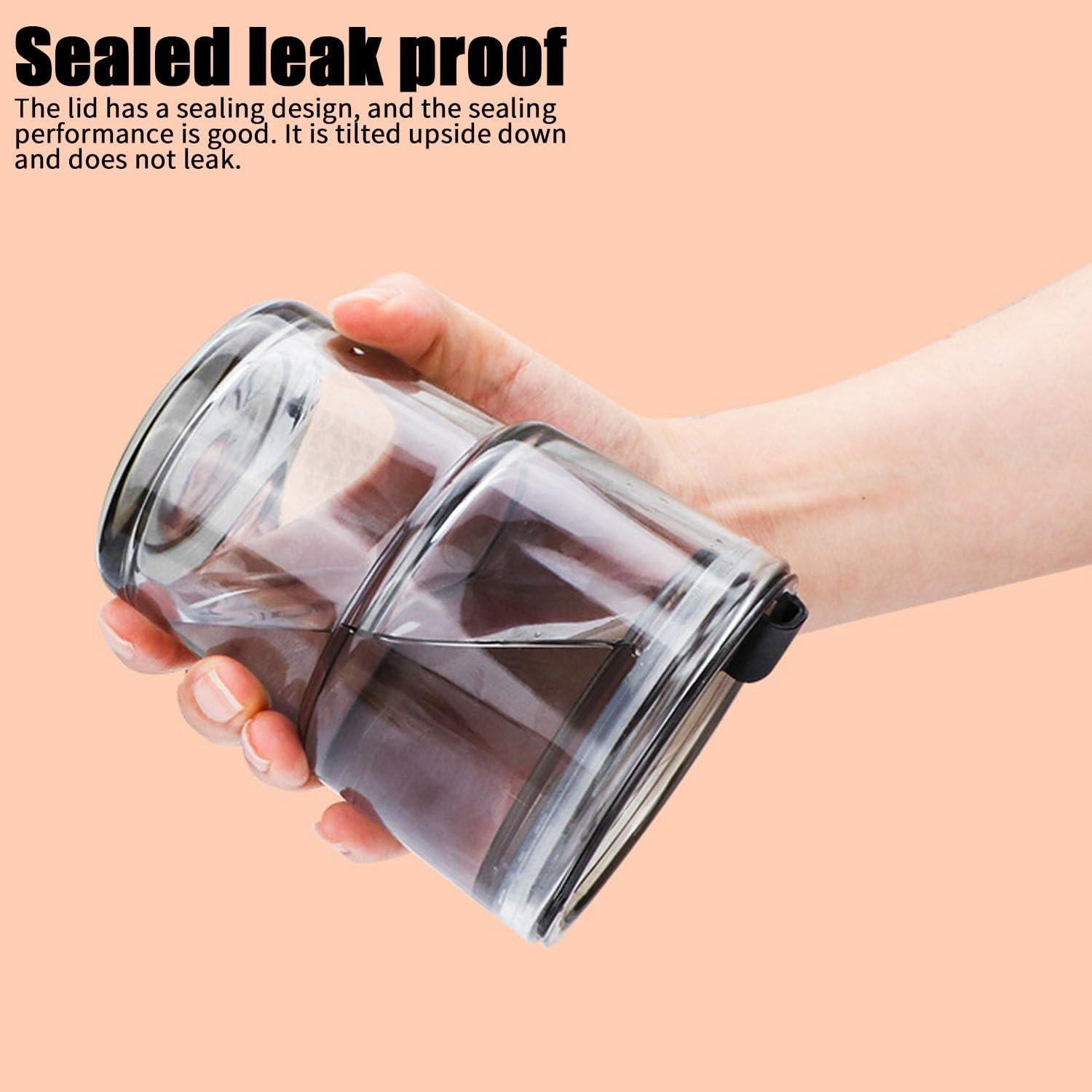 Taza de vidrio 400ml LEKAYIHU con tapa y popote Ámbar