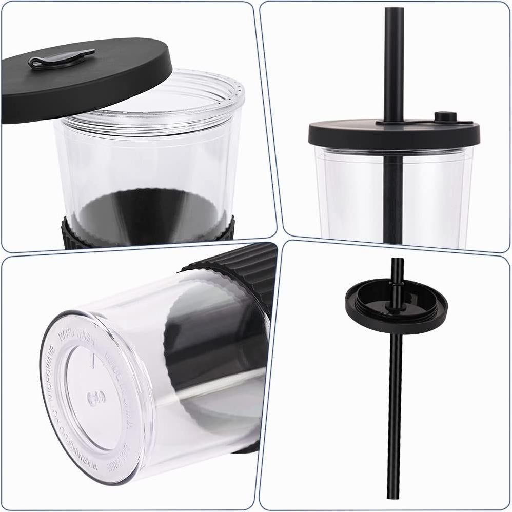 Paquete de 2 Tazas Reutilizables UHAPEER 24oz con Popote