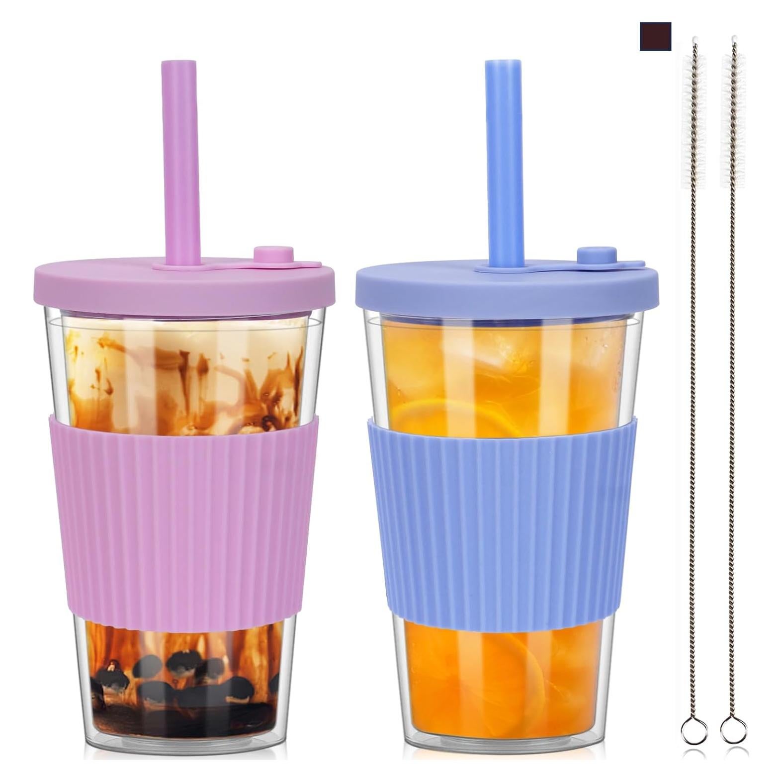 Paquete de 2 Tazas Reutilizables UHAPEER 500ml Aisladas