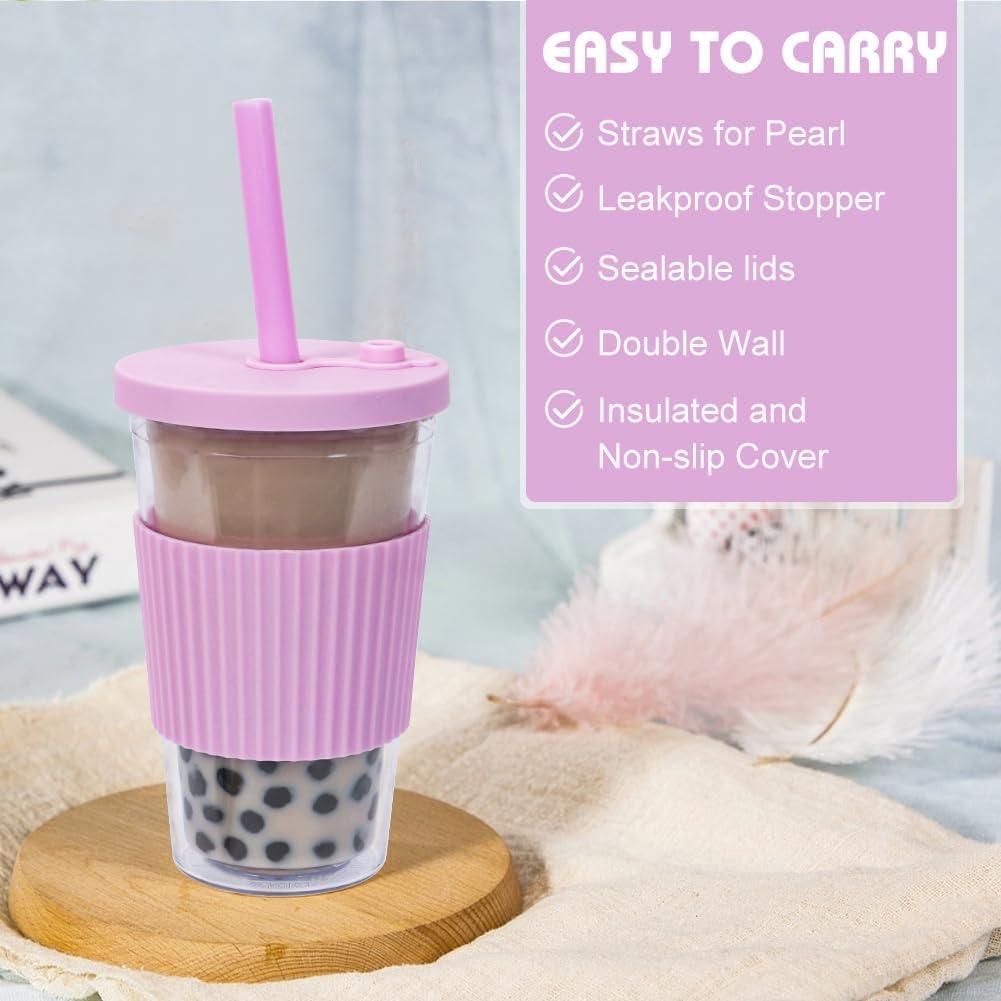 Paquete de 2 Tazas Reutilizables UHAPEER 500ml Aisladas