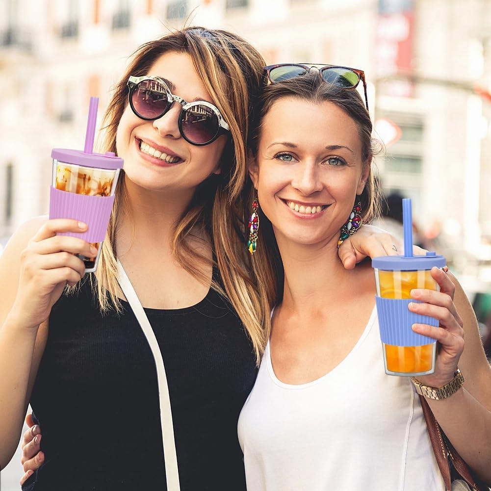 Paquete de 2 Tazas Reutilizables UHAPEER 500ml Aisladas