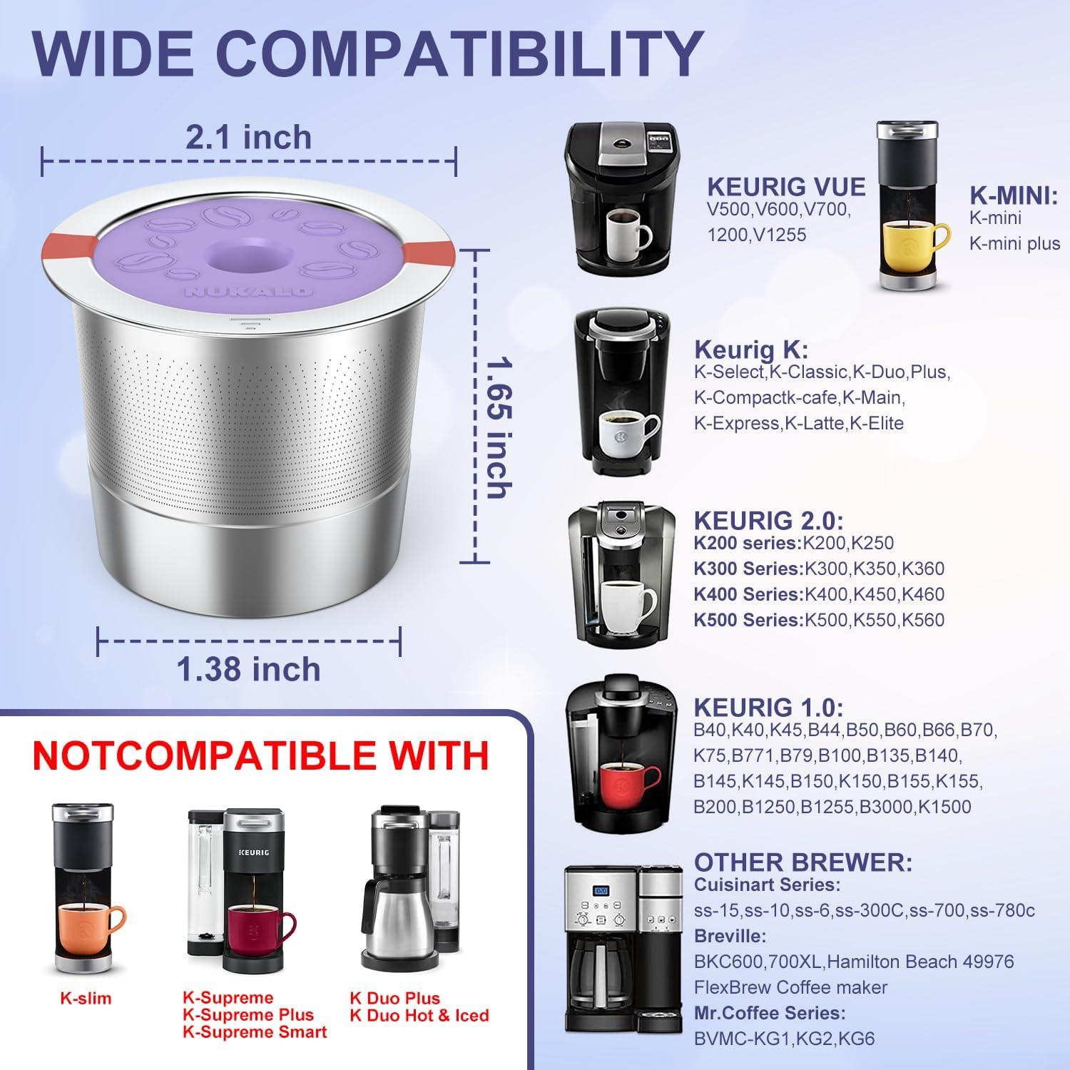 K Cups Reutilizables NUKALO para Cafeteras Keurig 1.0 y 2.0