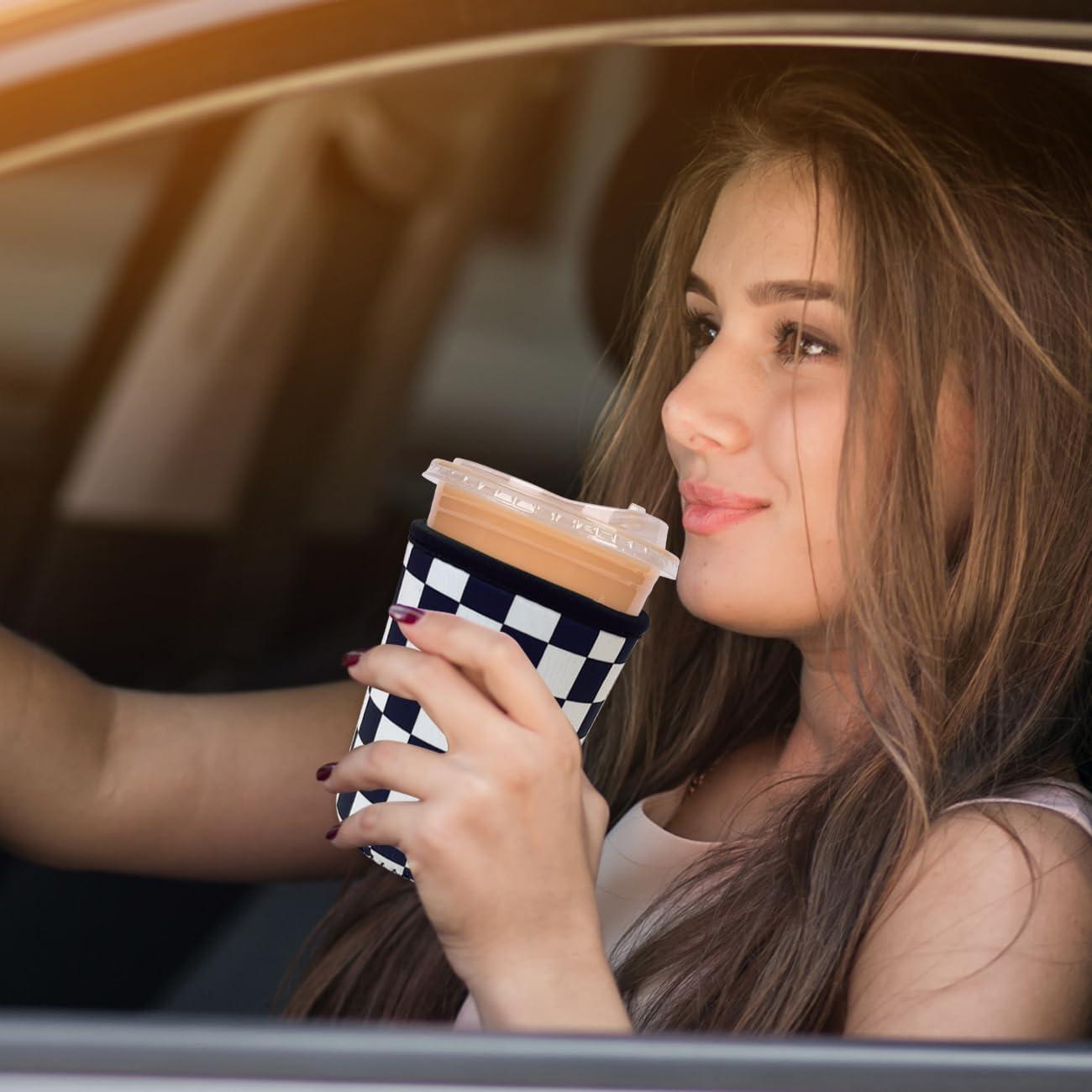 Manga de café helado Haevola neopreno grande cuadros