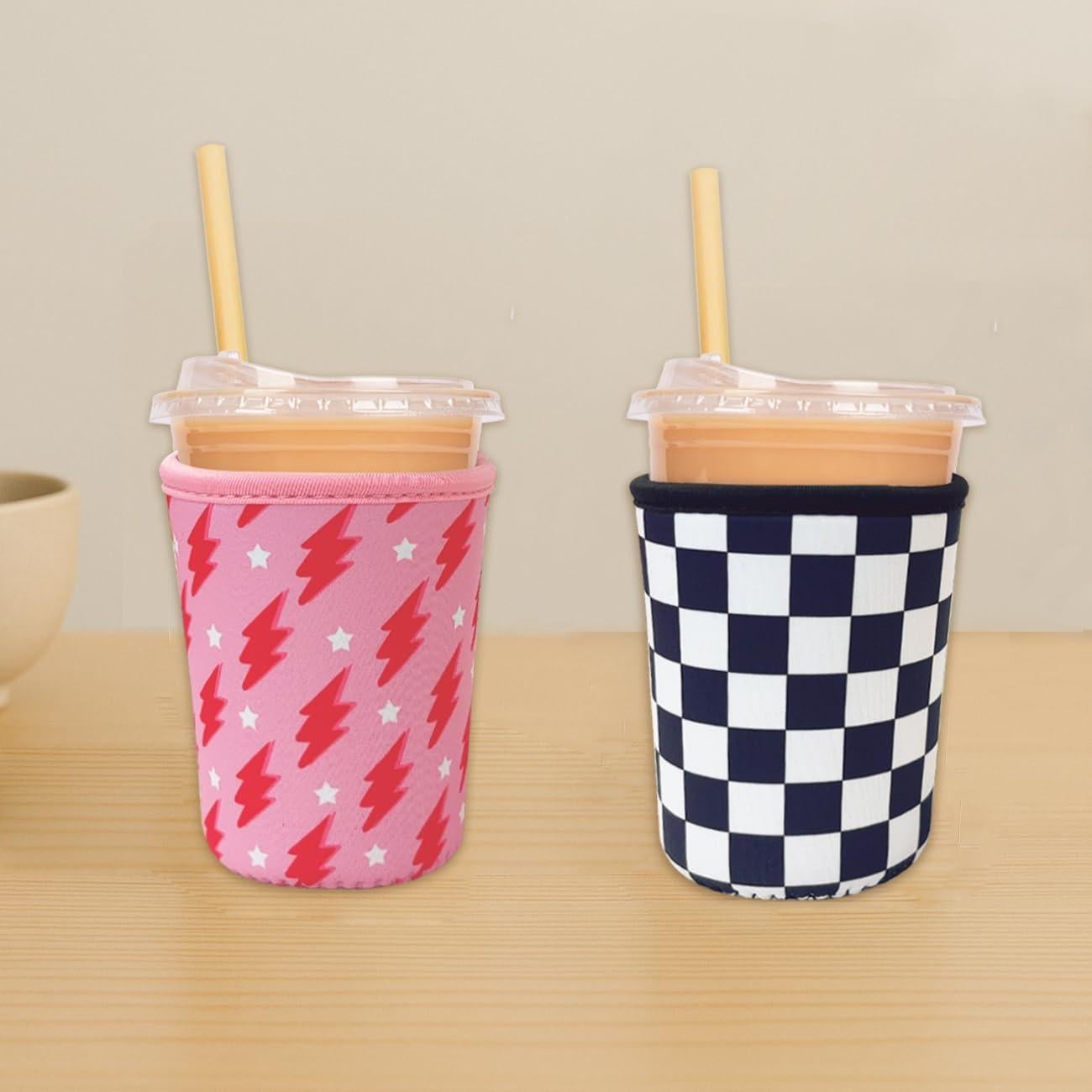 Manga de café helado Haevola neopreno grande cuadros