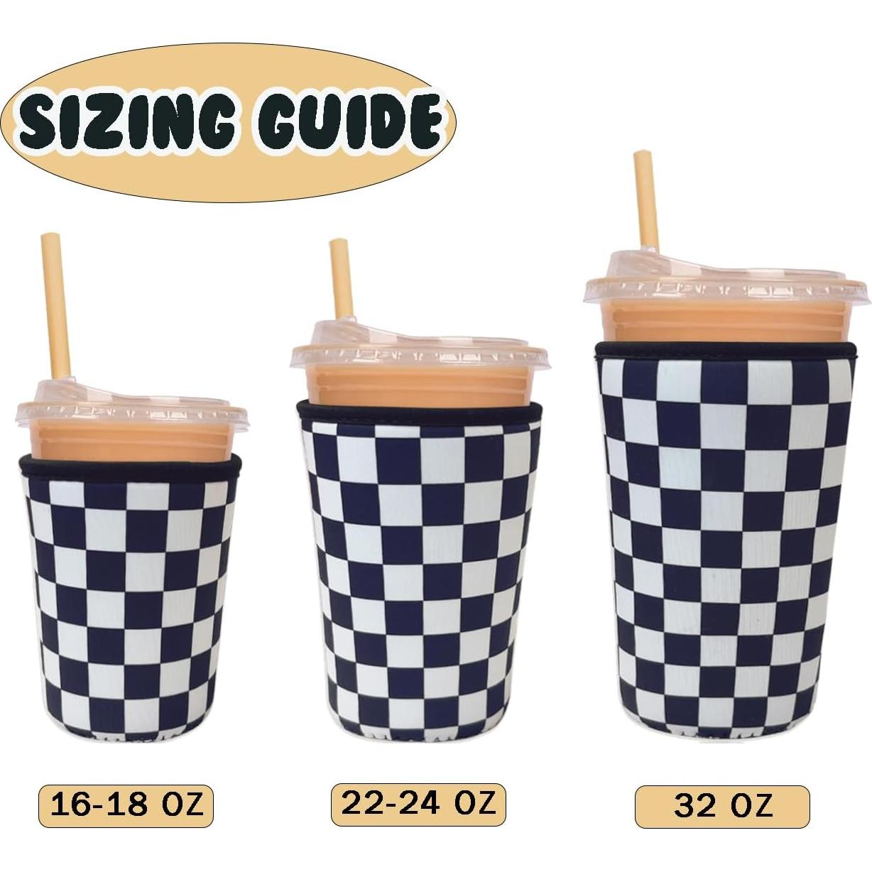 Manga de café helado Haevola neopreno grande cuadros