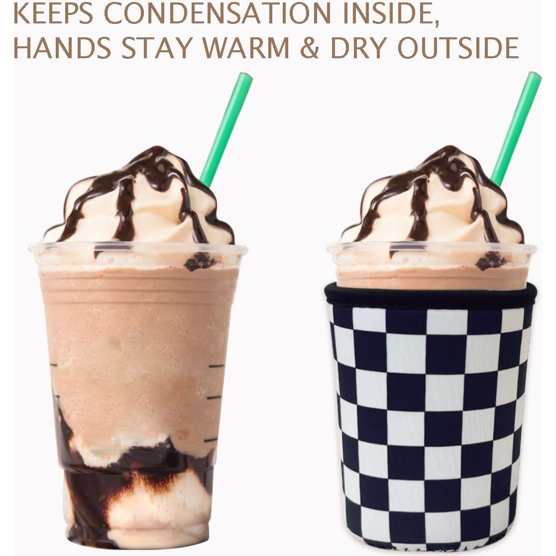 Manga de café helado Haevola neopreno grande cuadros