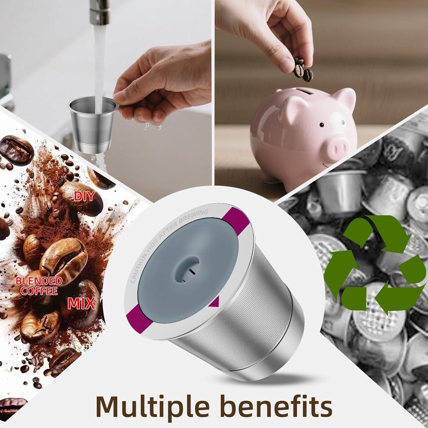 Paquete de 2 Cápsulas de Café Reutilizables K Acero Inoxidable