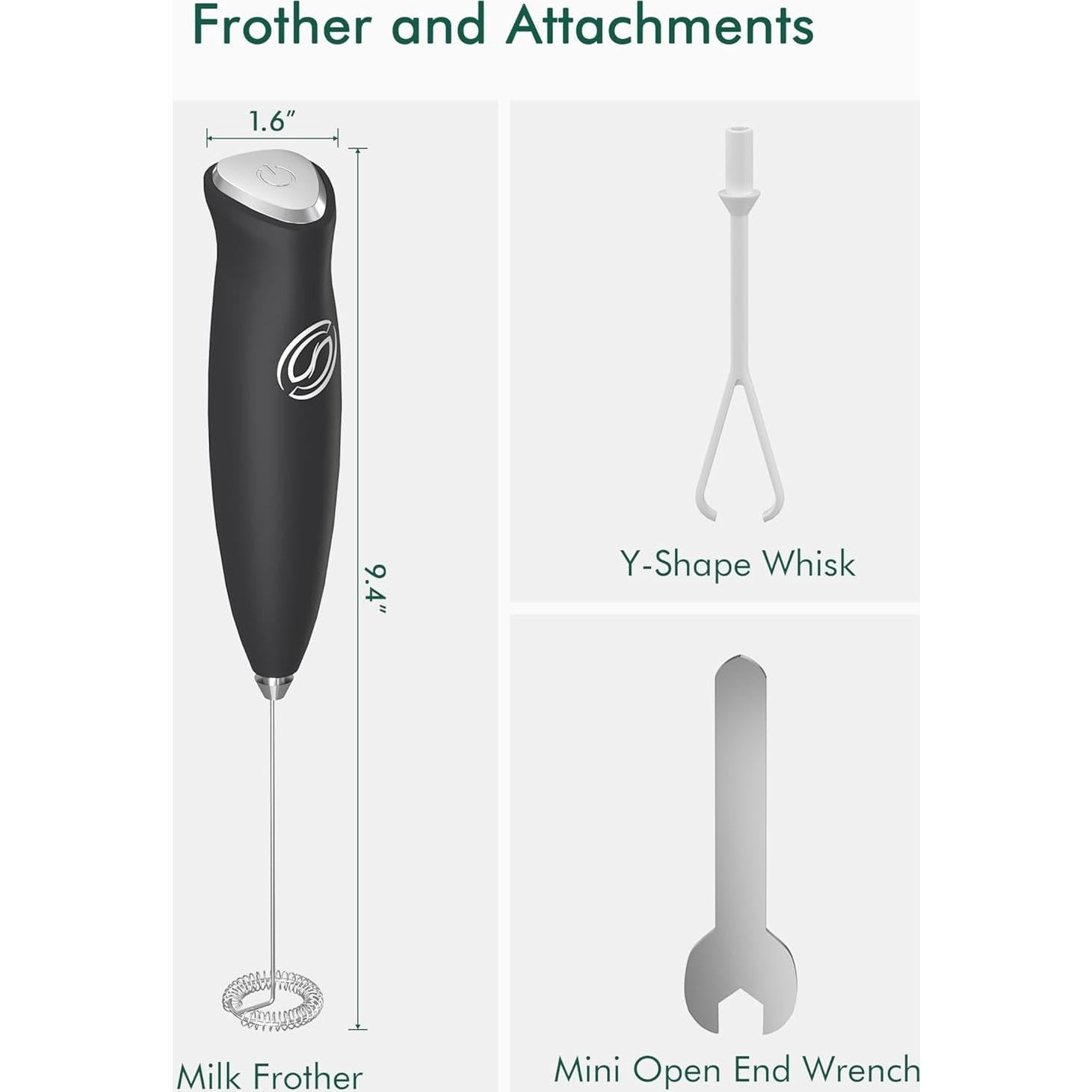 Batidor de Leche Eléctrico HeyLotie MFB Negro 0.1kg