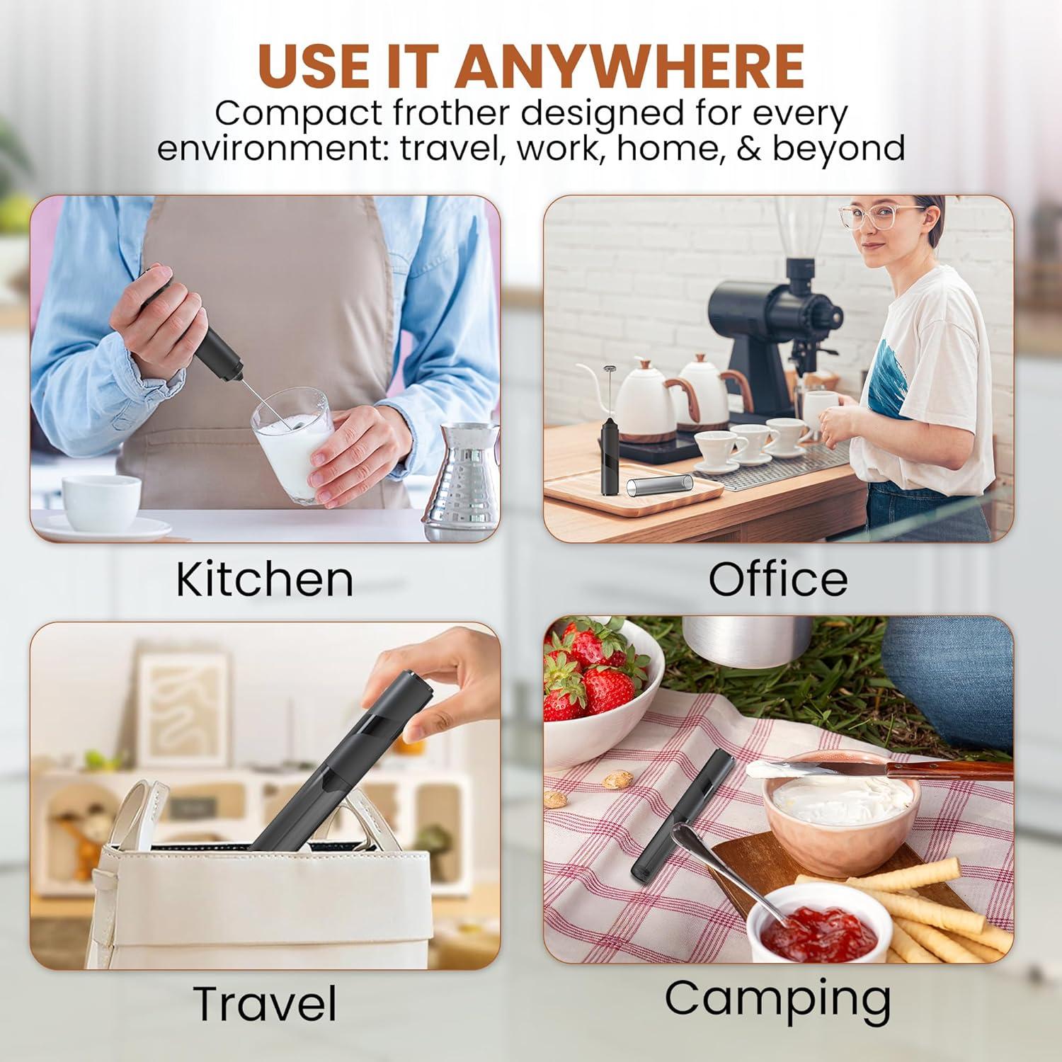 Espumador de Leche Portátil ALPSPEAKS con Cubierta - 108g