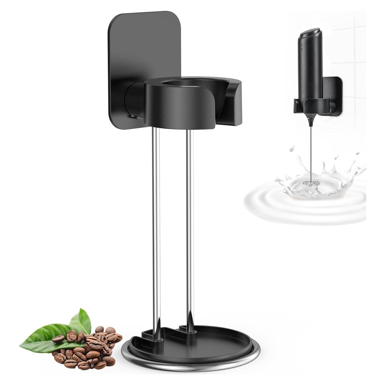 Soporte para Espumador de Leche DERGUAM Acero Inoxidable Negro