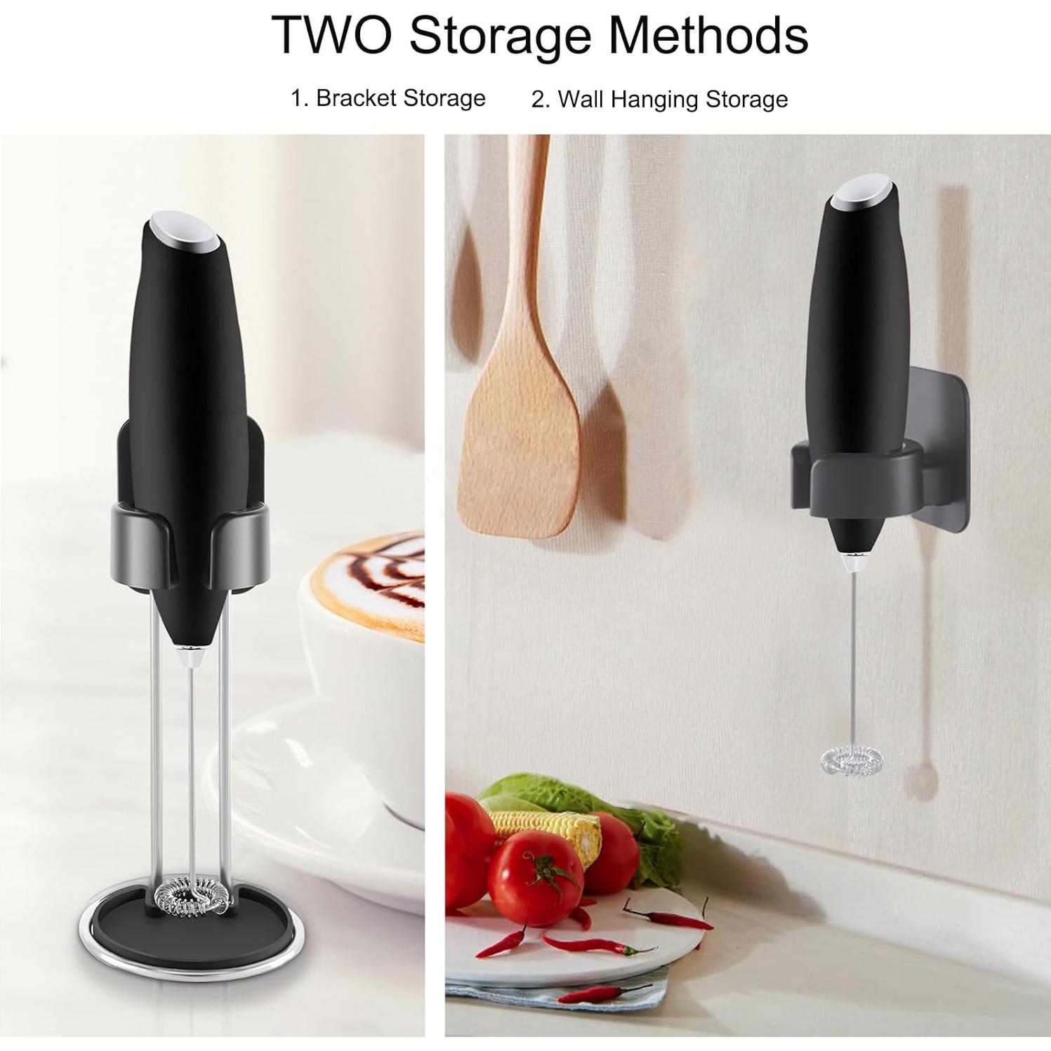 Soporte para Espumador de Leche DERGUAM Acero Inoxidable Negro