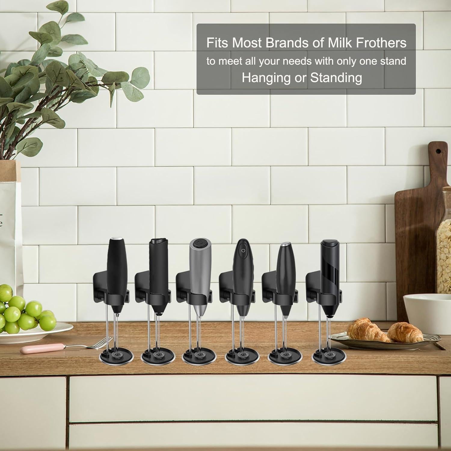 Soporte para Espumador de Leche DERGUAM Acero Inoxidable Negro