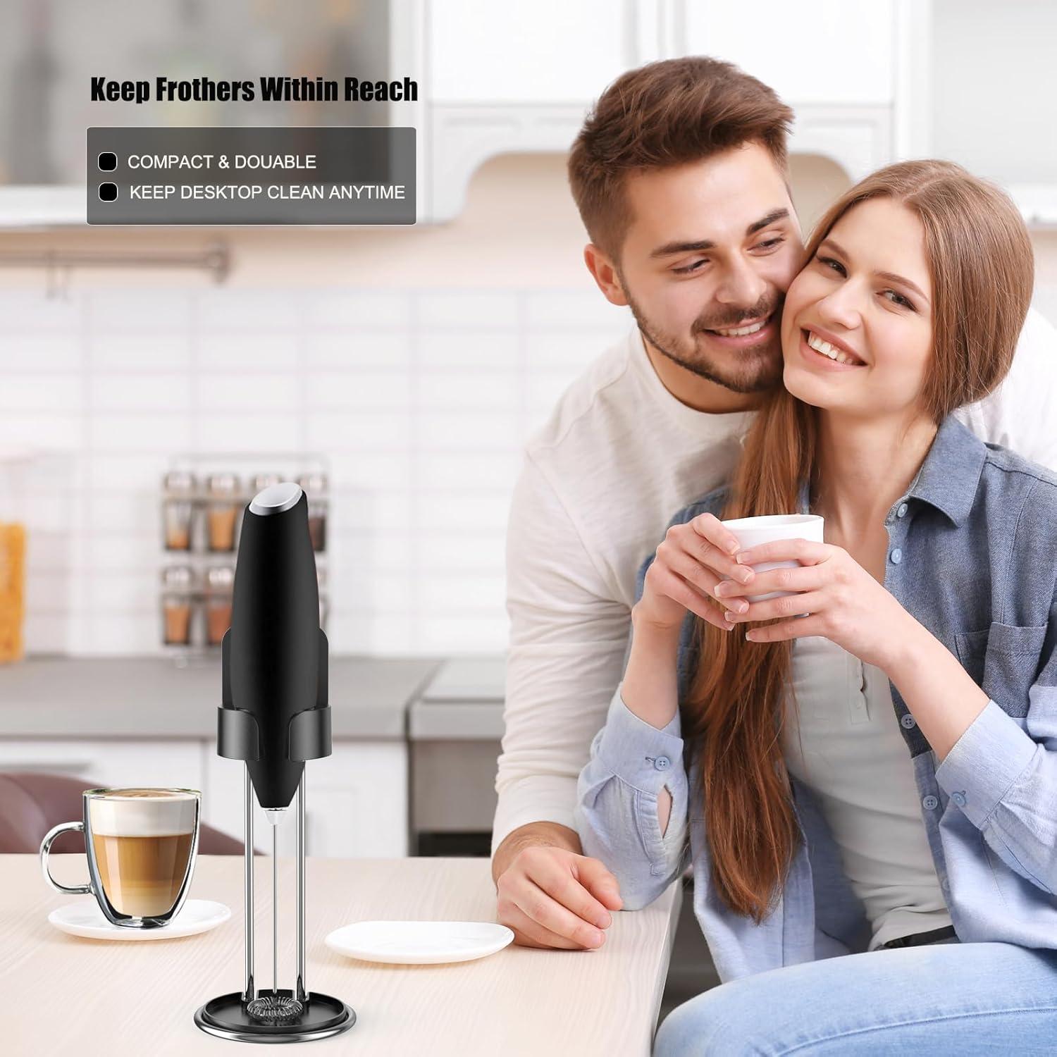 Soporte para Espumador de Leche DERGUAM Acero Inoxidable Negro