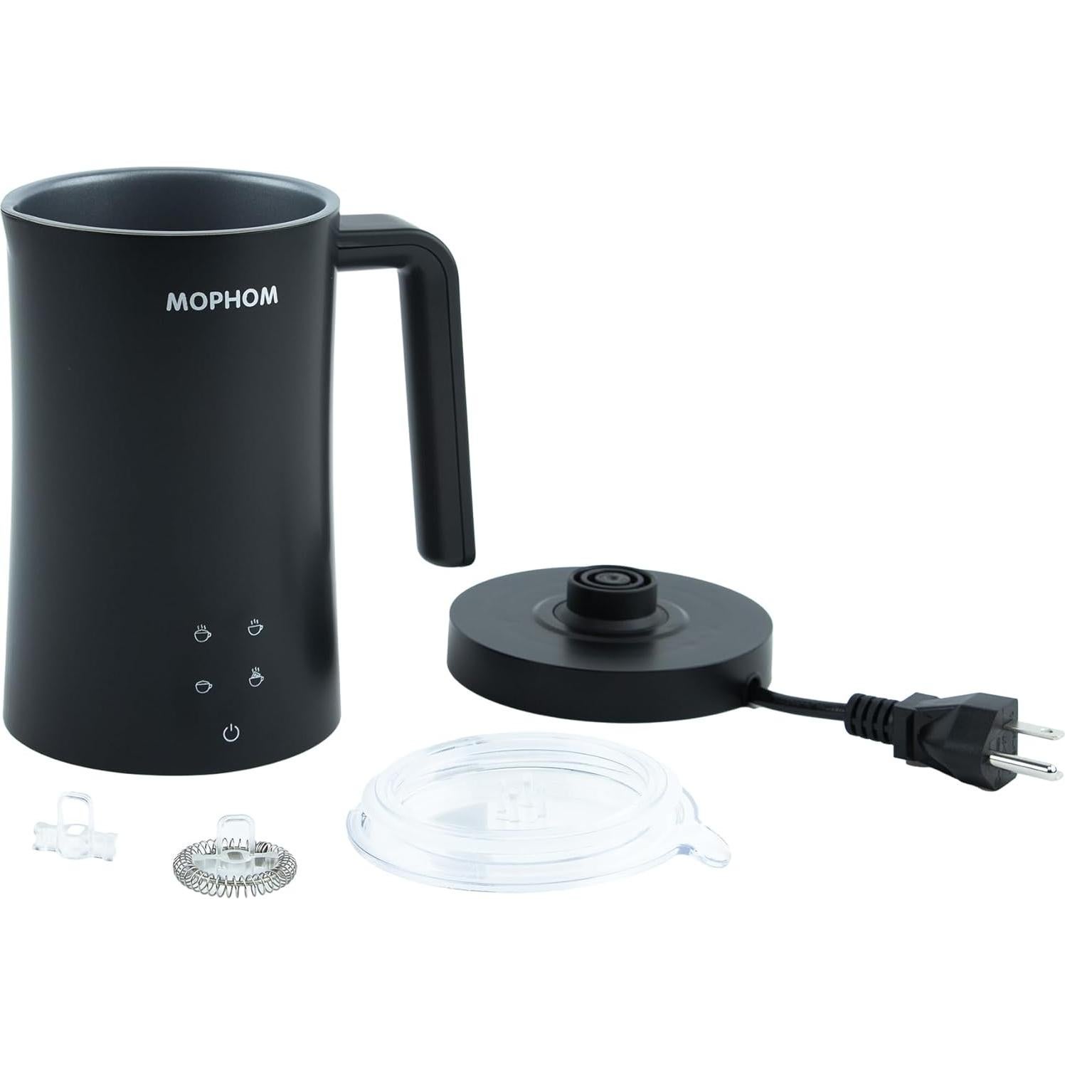 Espumador de Leche Mophom MMF02 350ml 4 en 1 Eléctrico Negro