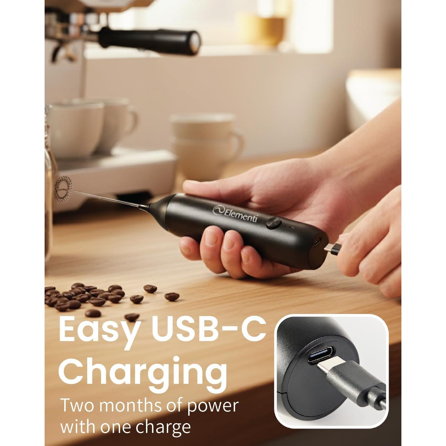 Espumador de Leche Recargable Elementi MFR-PRNT - Negro