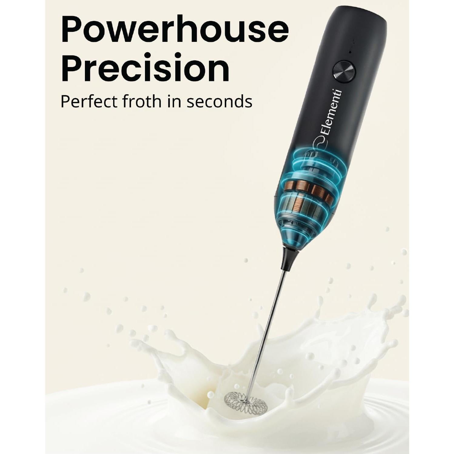 Espumador de Leche Recargable Elementi MFR-PRNT - Negro