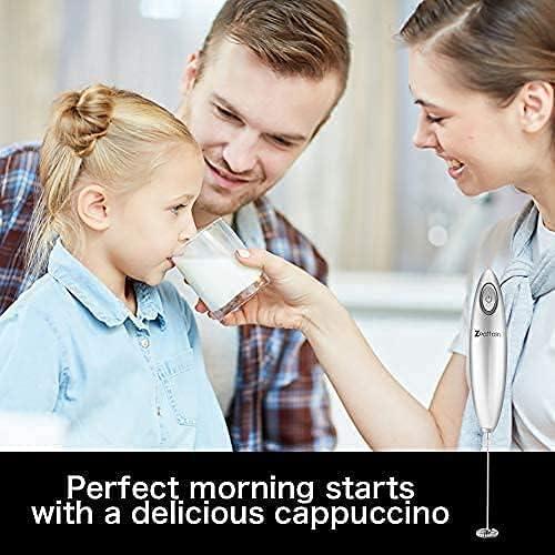 Batidor de Leche Eléctrico Portátil Zeattain - Acero Inoxidable