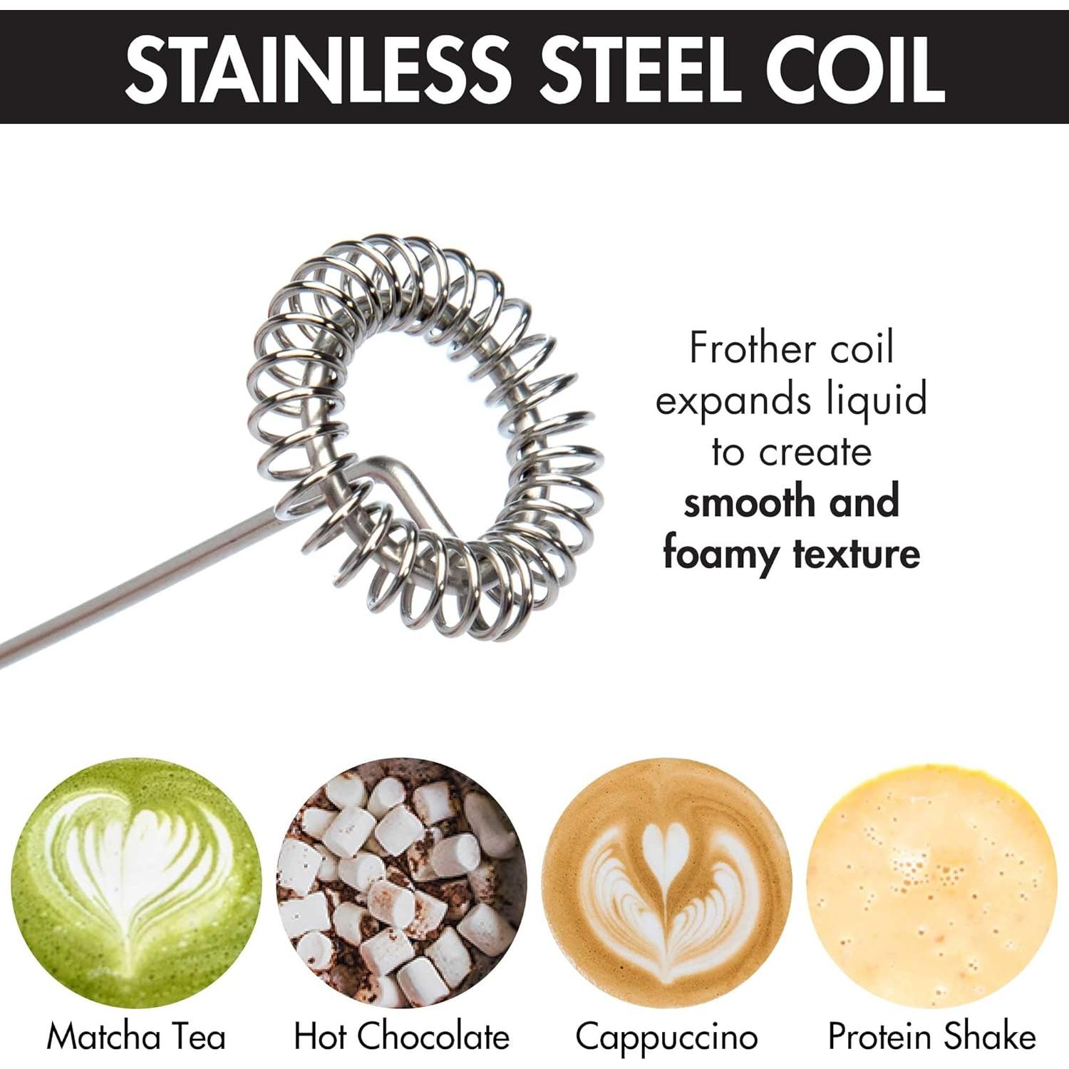 Espumador de Leche Primula con Soporte, Negro, Manual