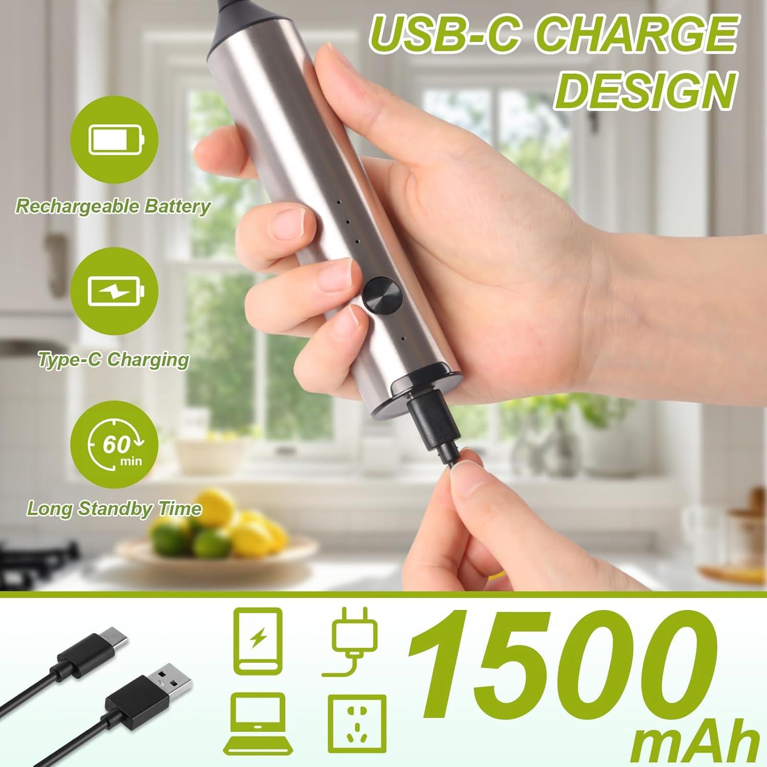 Espumador de Leche Eléctrico LetStay con Cucharita - 3 Velocidades