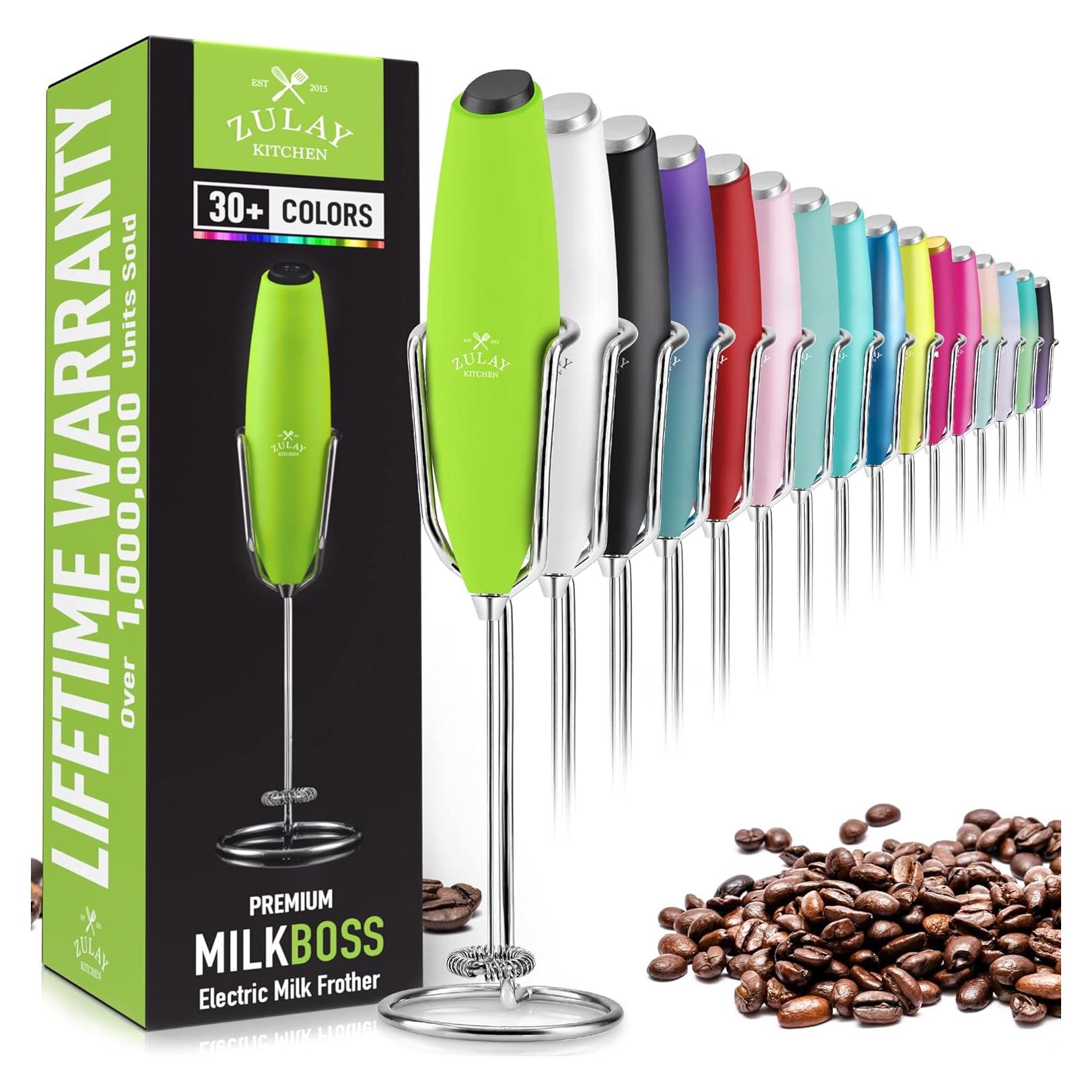 Espumador de Leche Zulay Kitchen Ultra Soporte 1500W Acero Inox