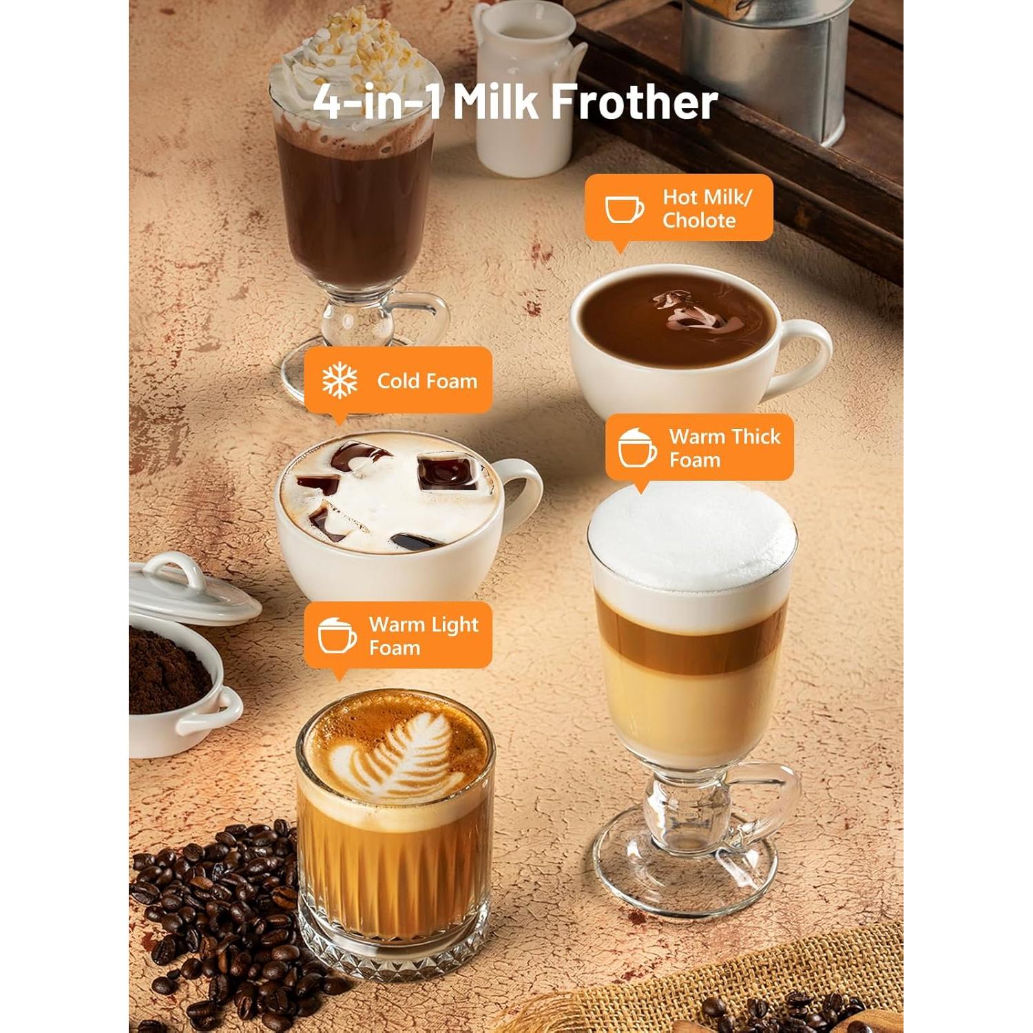 Espumador de Leche Eléctrico Keenstar MK701A 240ml Acero Inoxidable