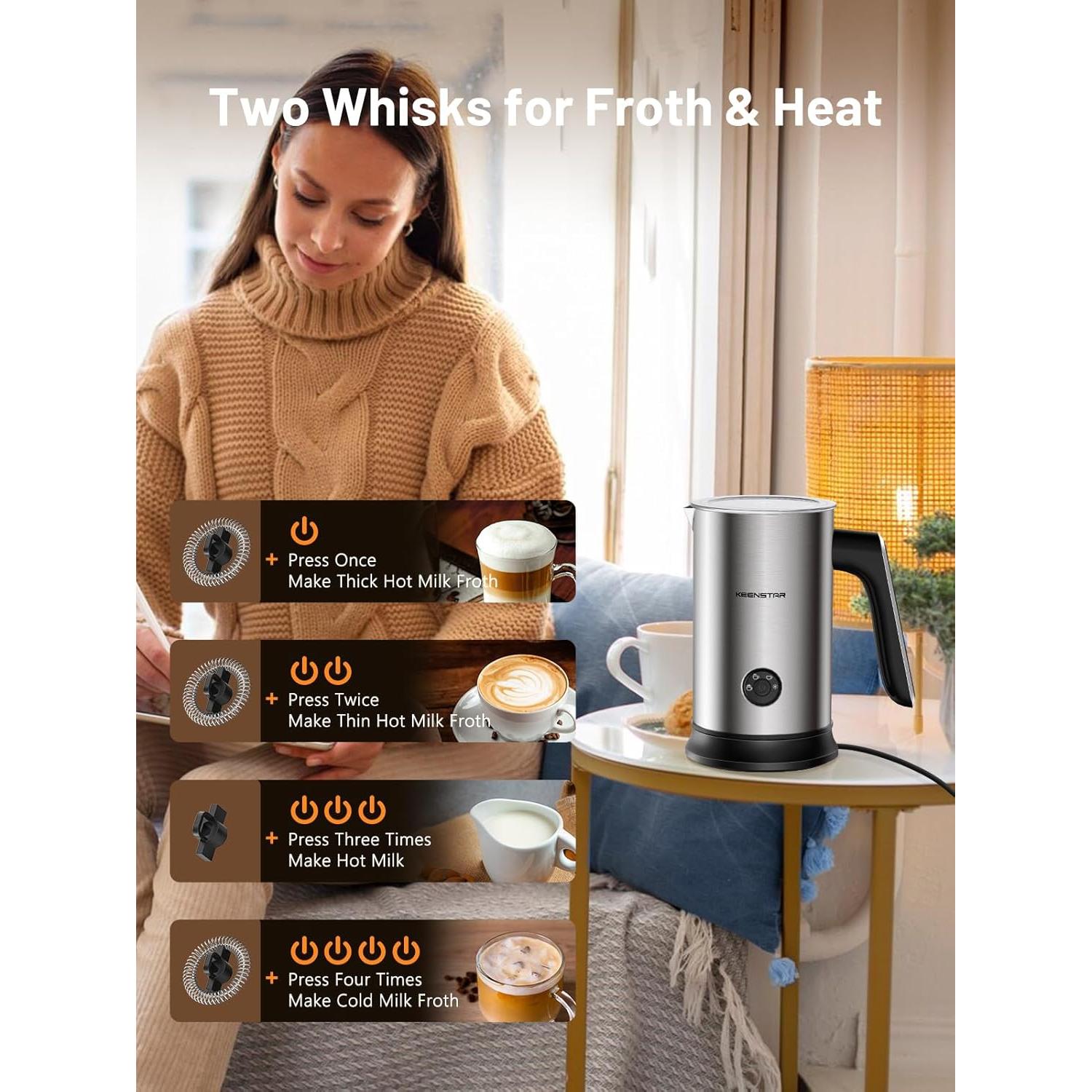 Espumador de Leche Eléctrico Keenstar MK701A 240ml Acero Inoxidable