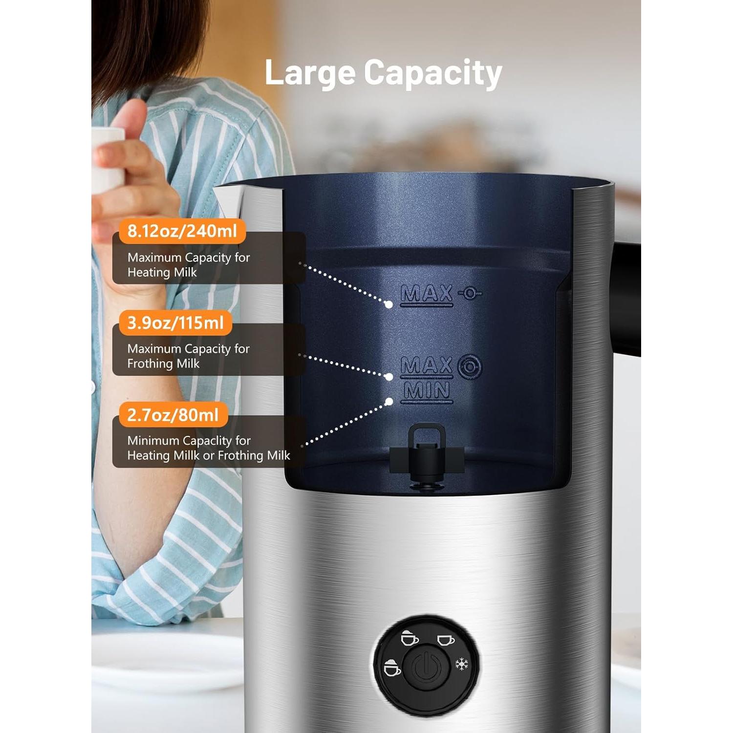 Espumador de Leche Eléctrico Keenstar MK701A 240ml Acero Inoxidable